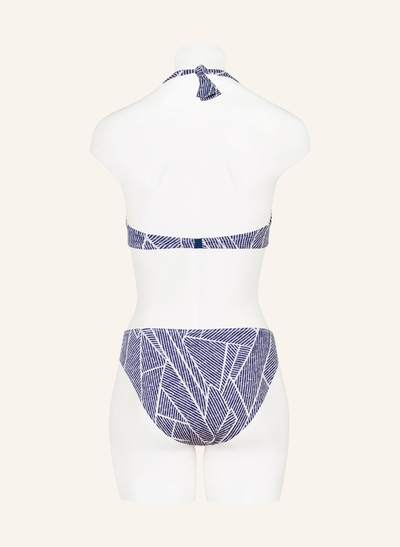 Lidea Halter-neck bikini top INDIGO GRID: DARK BLUE / WHITE