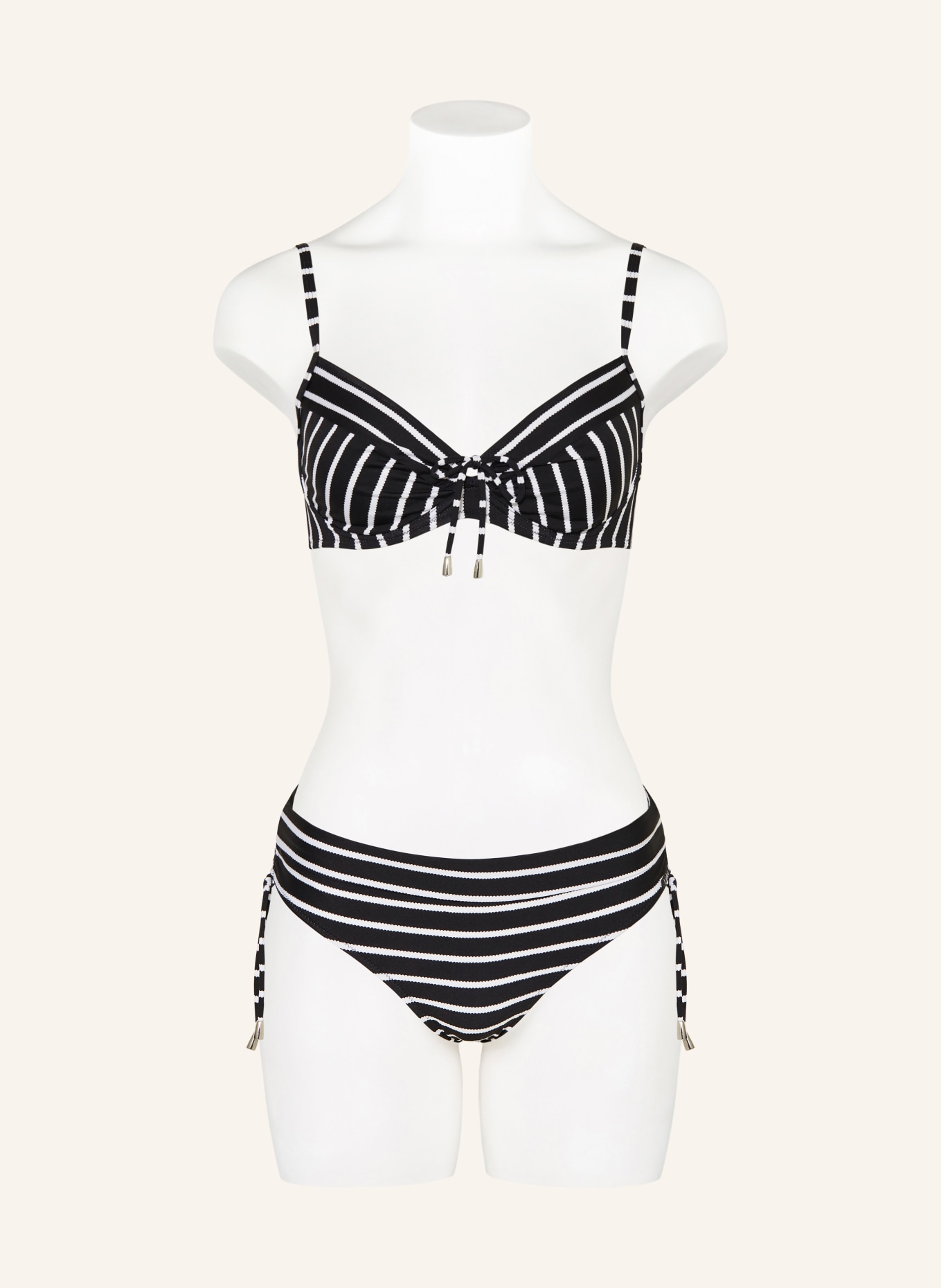 Lidea Bügel-Bikini-Top LINE UP mit Cut-out: SCHWARZ / WEISS