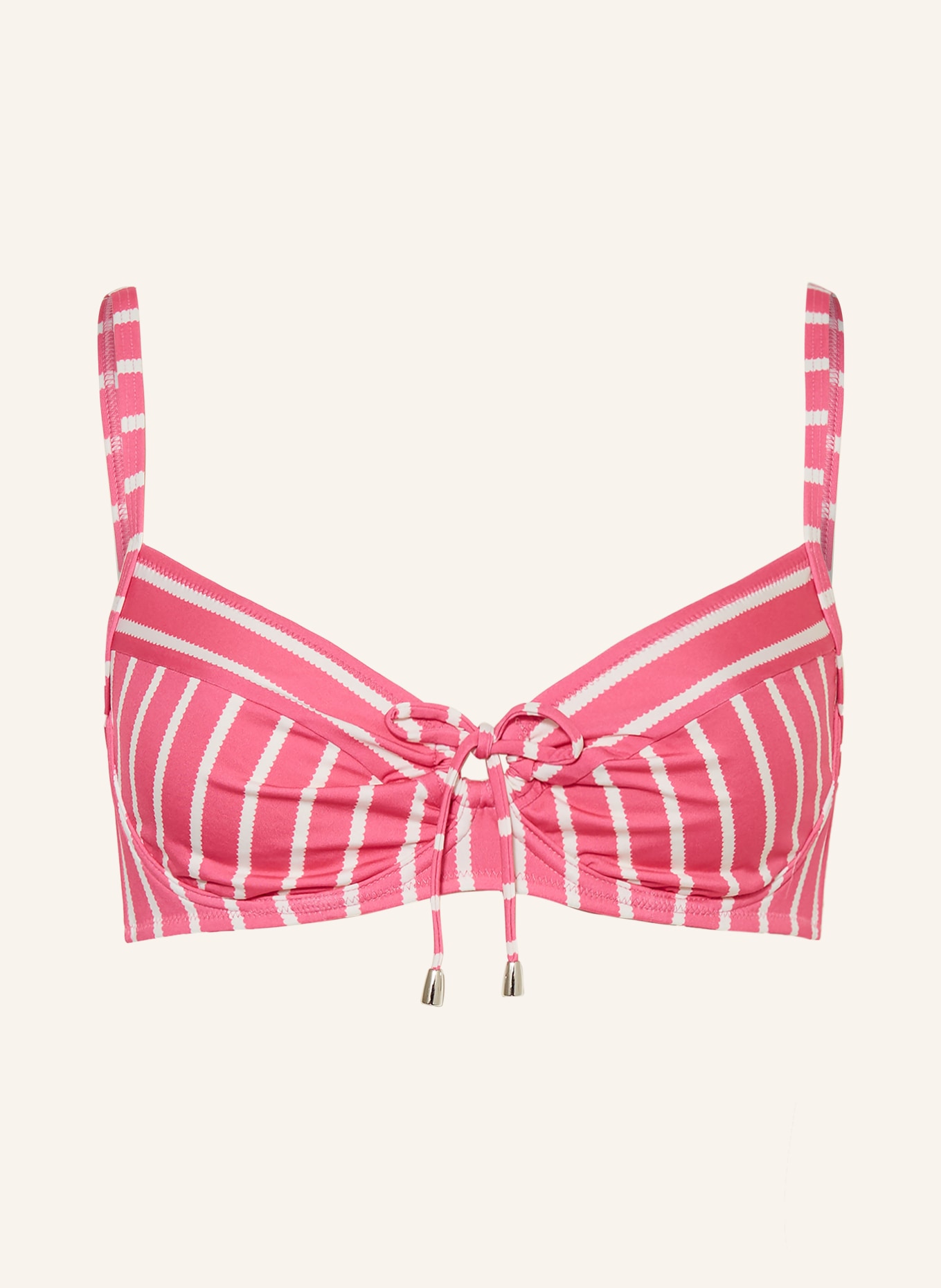 Lidea Bügel-Bikini-Top LINE UP mit Cut-out: PINK / WEISS