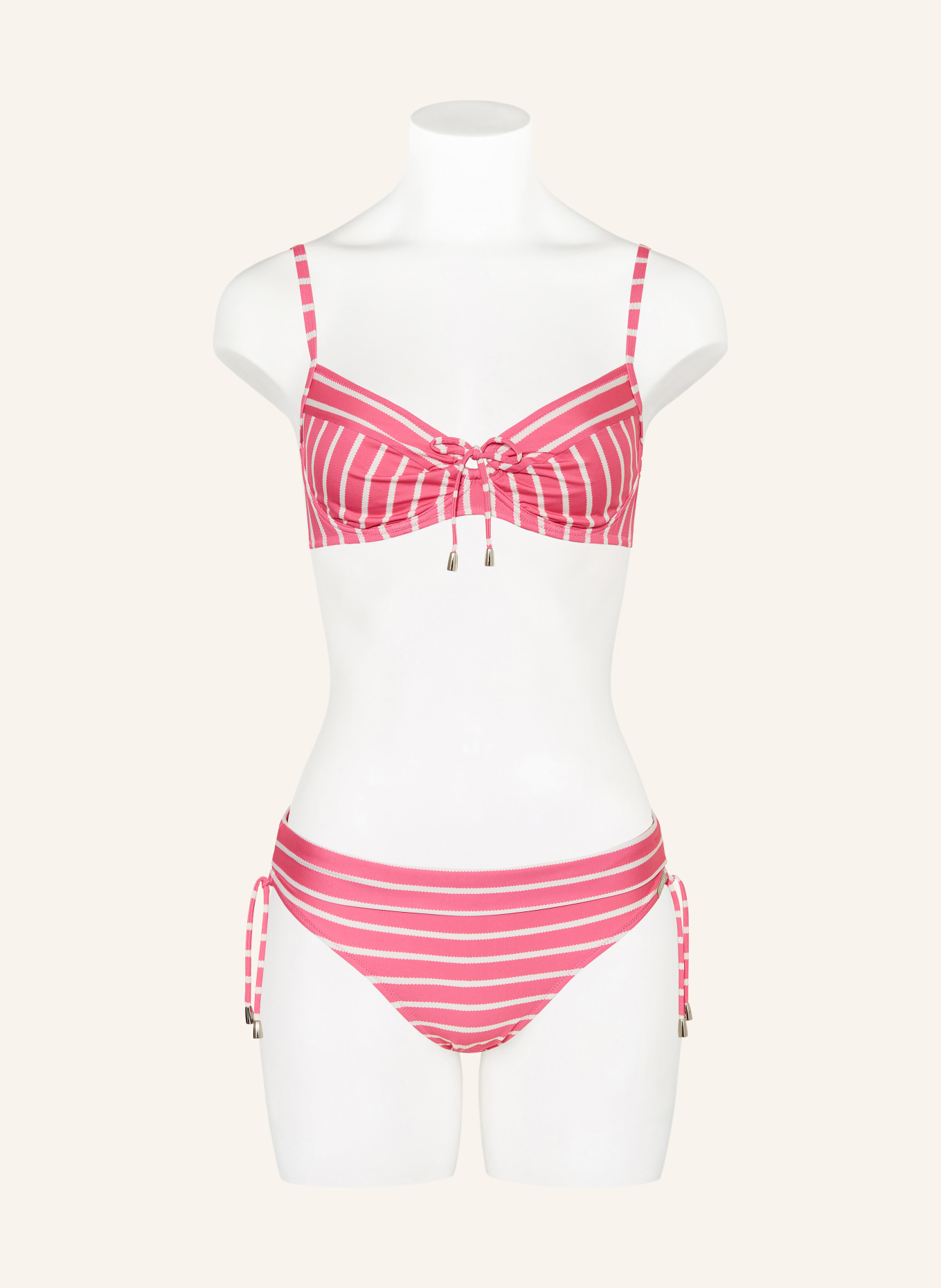 Lidea Bügel-Bikini-Top LINE UP mit Cut-out: PINK / WEISS