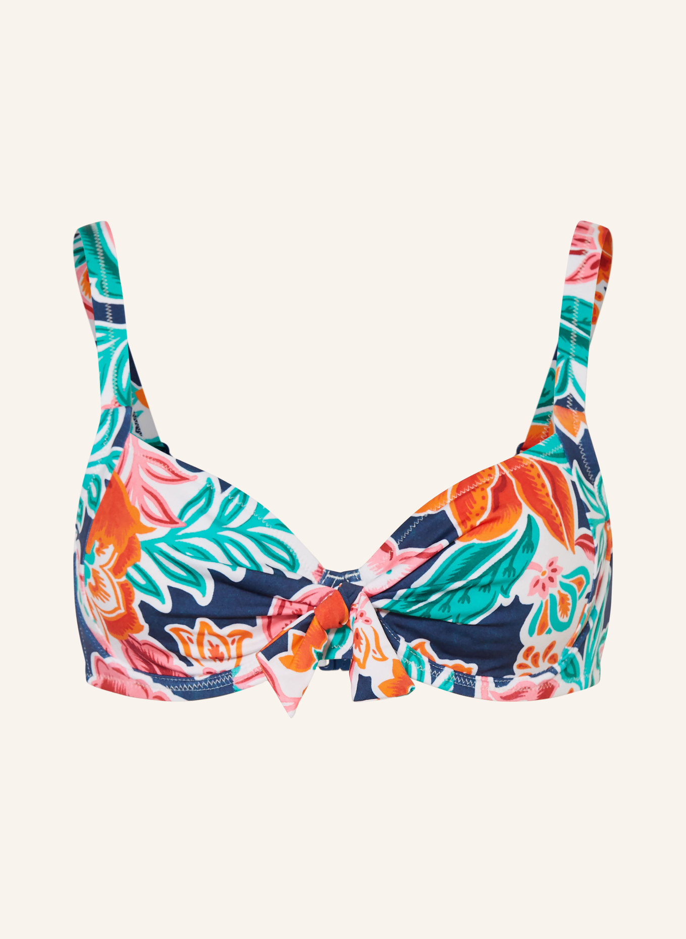 Lidea Bügel-Bikini-Top PETAL PATCH: DUNKELBLAU / ORANGE / DUNKELGRÜN