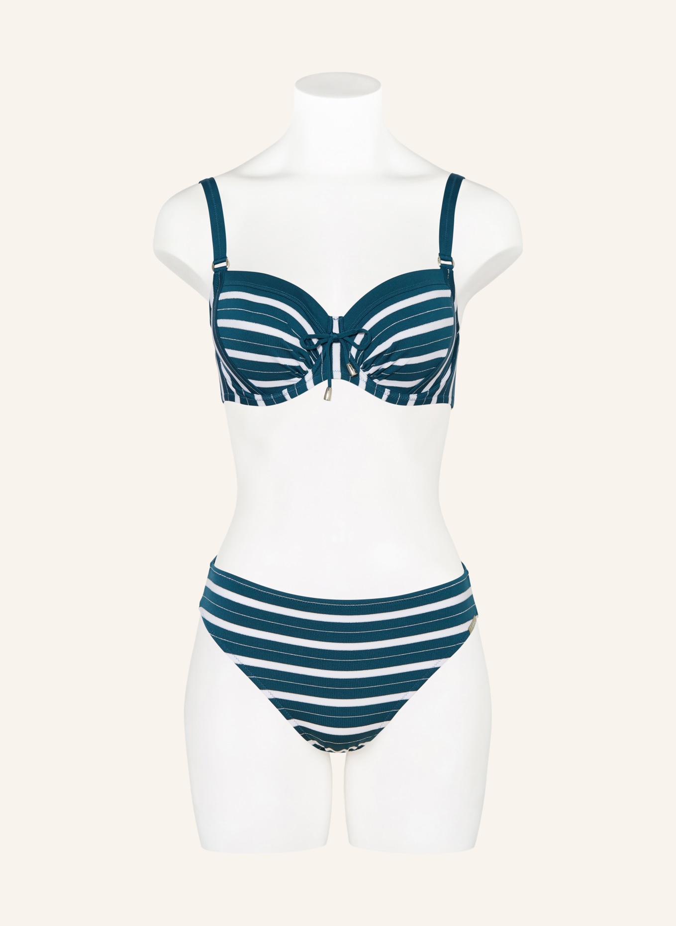 Lidea Beugel-bikinitop STRIVE STRIPE: PETROL / ZILVER / WIT