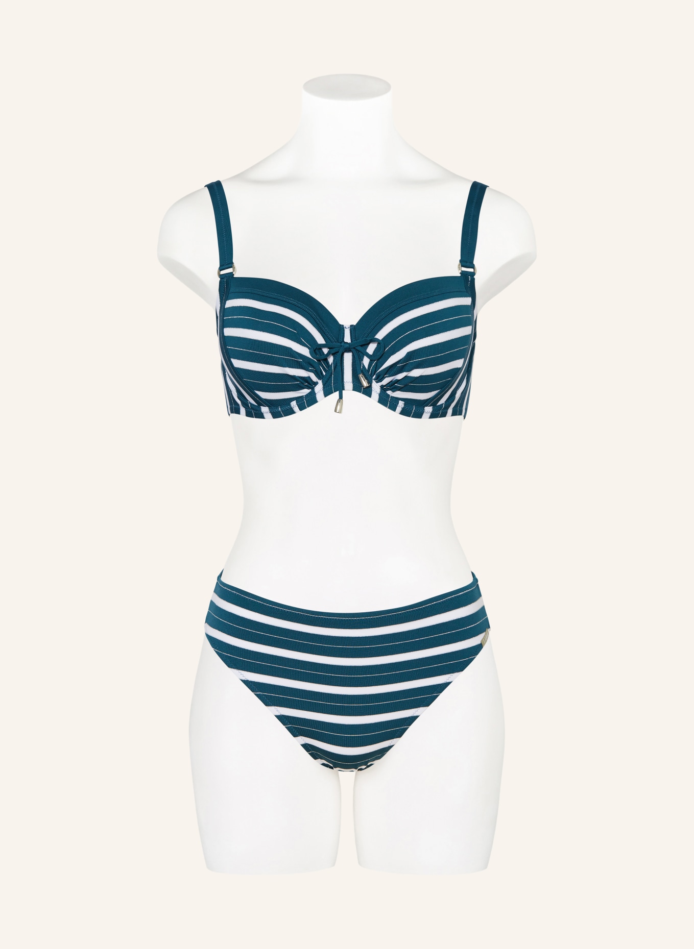 Lidea Basic bikinibroekje STRIVE STRIPE: PETROL / ZILVER / WIT