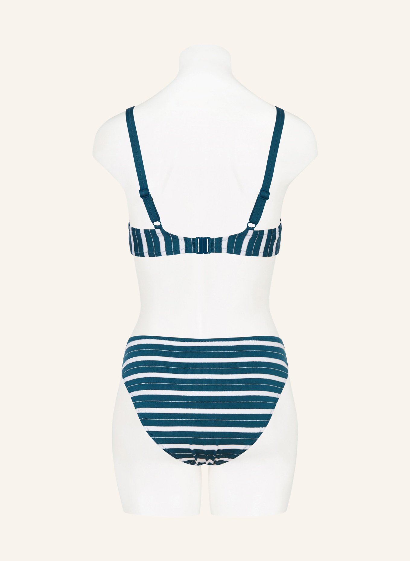 Lidea Basic bikinibroekje STRIVE STRIPE: PETROL / ZILVER / WIT