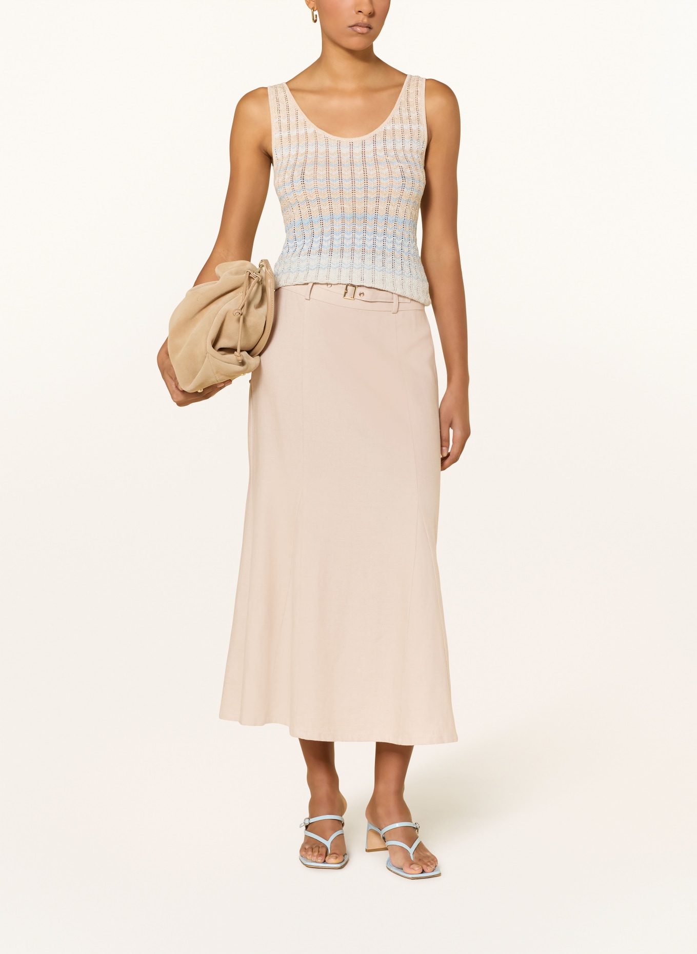 GUESS RYAN skirt with drawstring: BEIGE