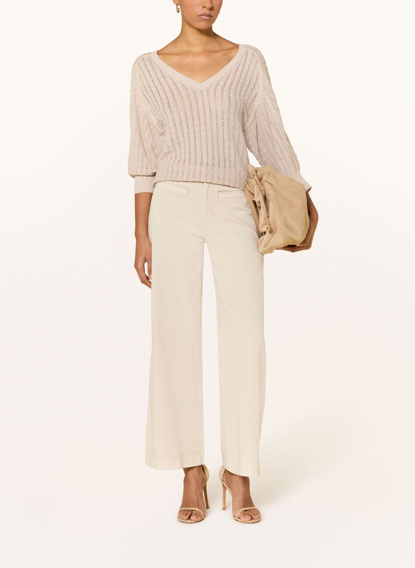 GUESS Spodnie ZOYA: BEŻOWY