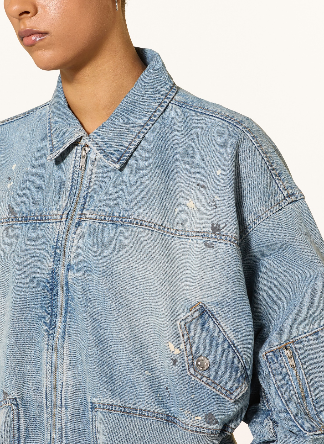 GUESS Jeans-Blouson ANNA: BLAU / WEISS