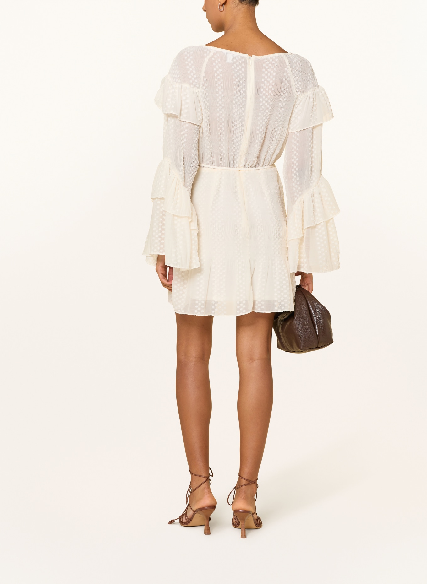 GUESS Kleid LAURENCE mit Rüschen: CREME