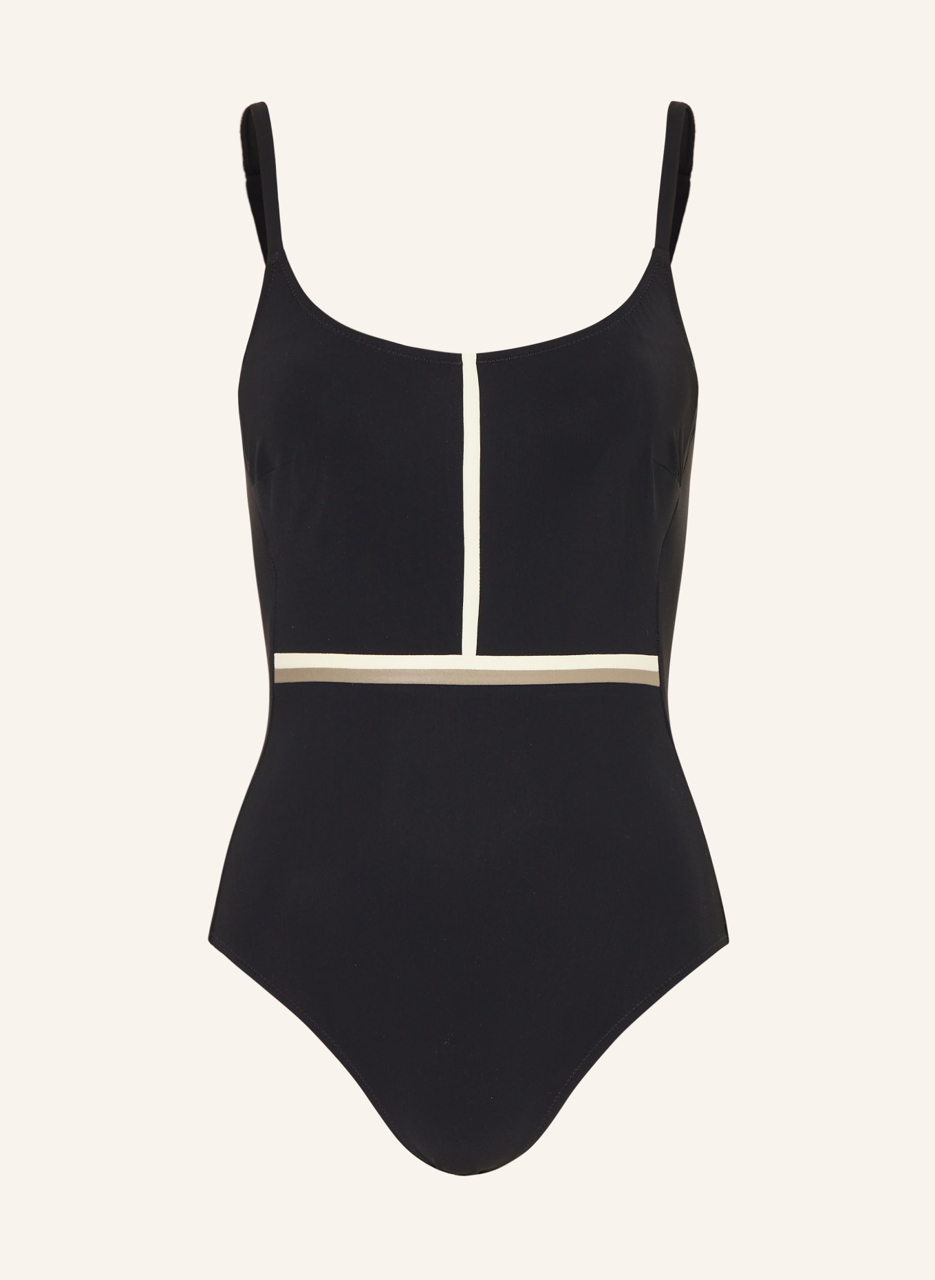 MARYAN MEHLHORN Underwired swimsuit MODULÉ: BLACK / ECRU / KHAKI