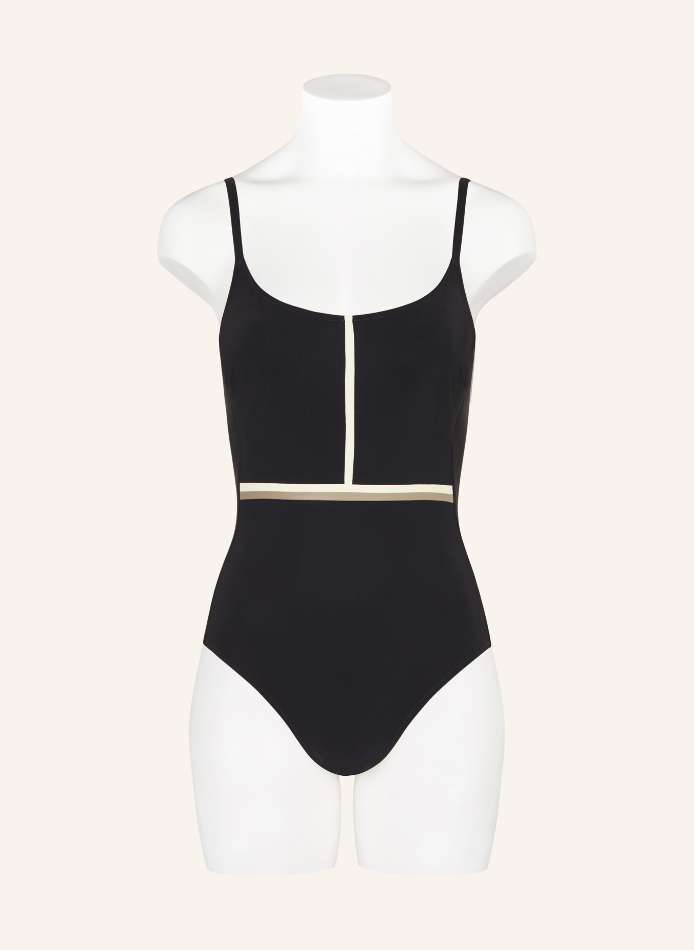 MARYAN MEHLHORN Underwired swimsuit MODULÉ: BLACK / ECRU / KHAKI