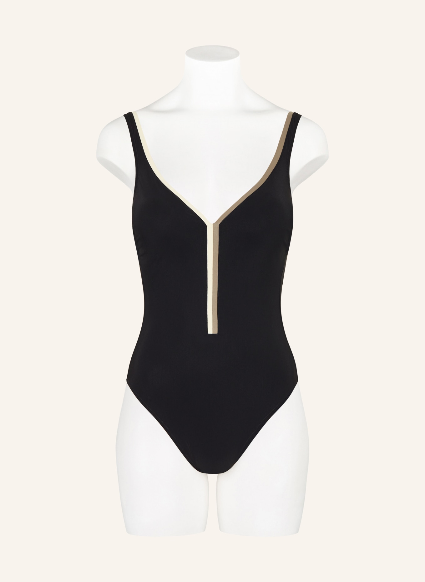 MARYAN MEHLHORN Badeanzug MODULÉ: SCHWARZ / ECRU / KHAKI