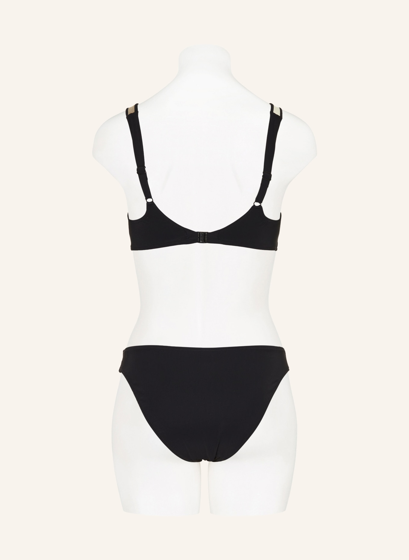 MARYAN MEHLHORN MODULÉ bralette bikini top: BLACK / ECRU / KHAKI