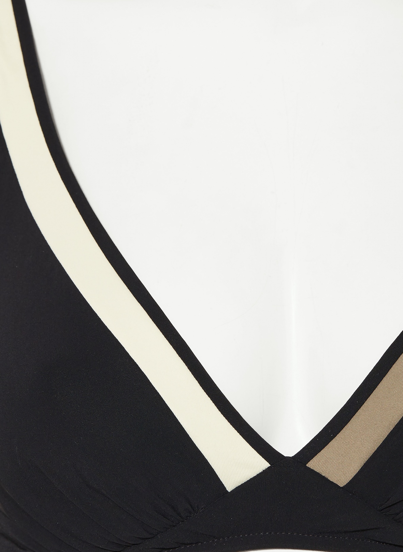 MARYAN MEHLHORN MODULÉ bralette bikini top: BLACK / ECRU / KHAKI