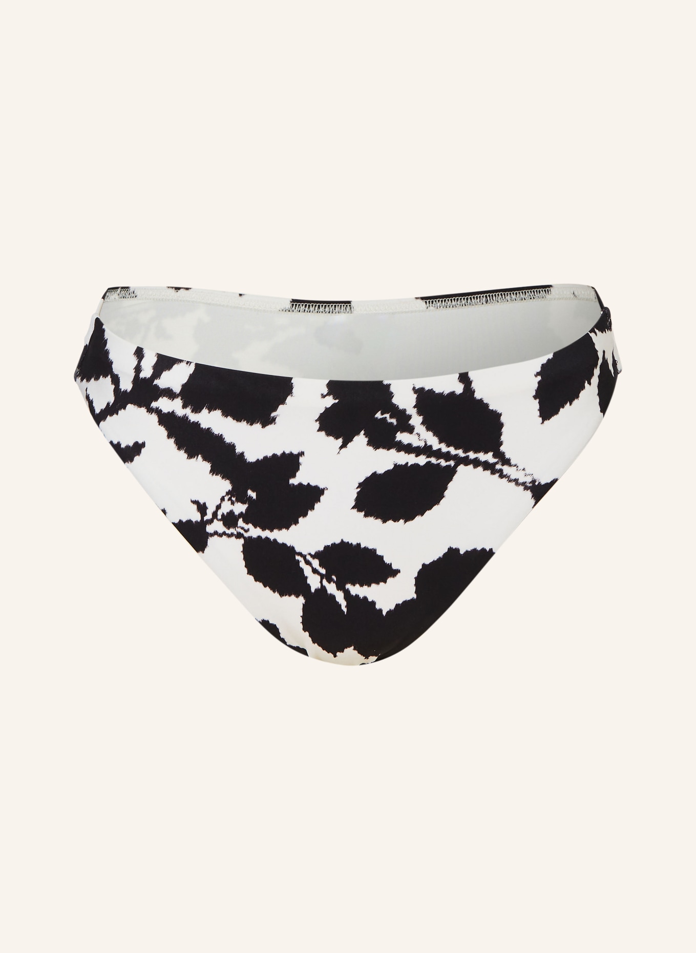 MARYAN MEHLHORN Podstawowe figi bikini FLORASCAPE: CZARNY / BIAŁY