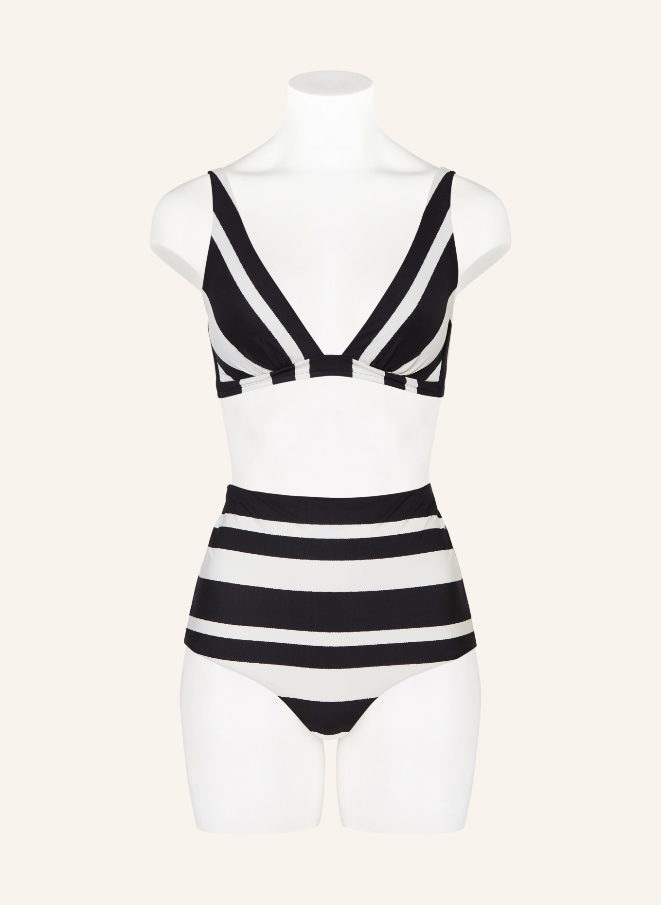 MARYAN MEHLHORN Bralette bikiny MONOMAR: ČERNÁ / BÍLÁ