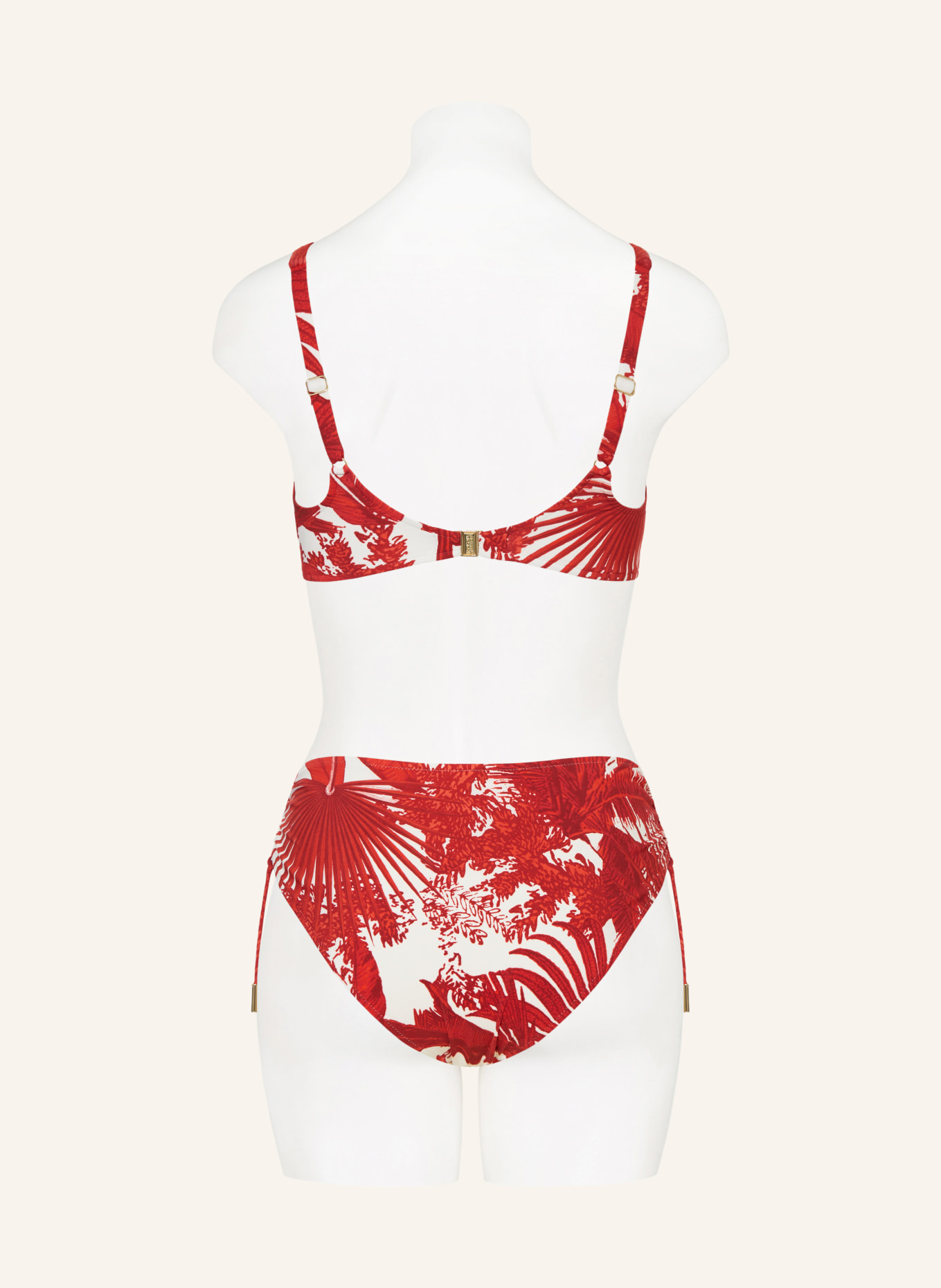 MARYAN MEHLHORN Basic-Bikini-Hose PALMARIA: ROT / WEISS