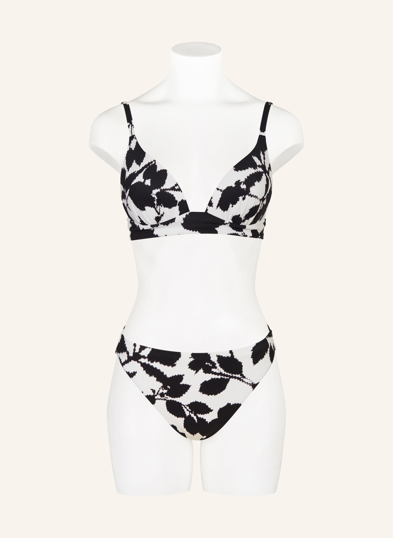 MARYAN MEHLHORN Bralette bikiny FLORASCAPE: ČERNÁ / BÍLÁ