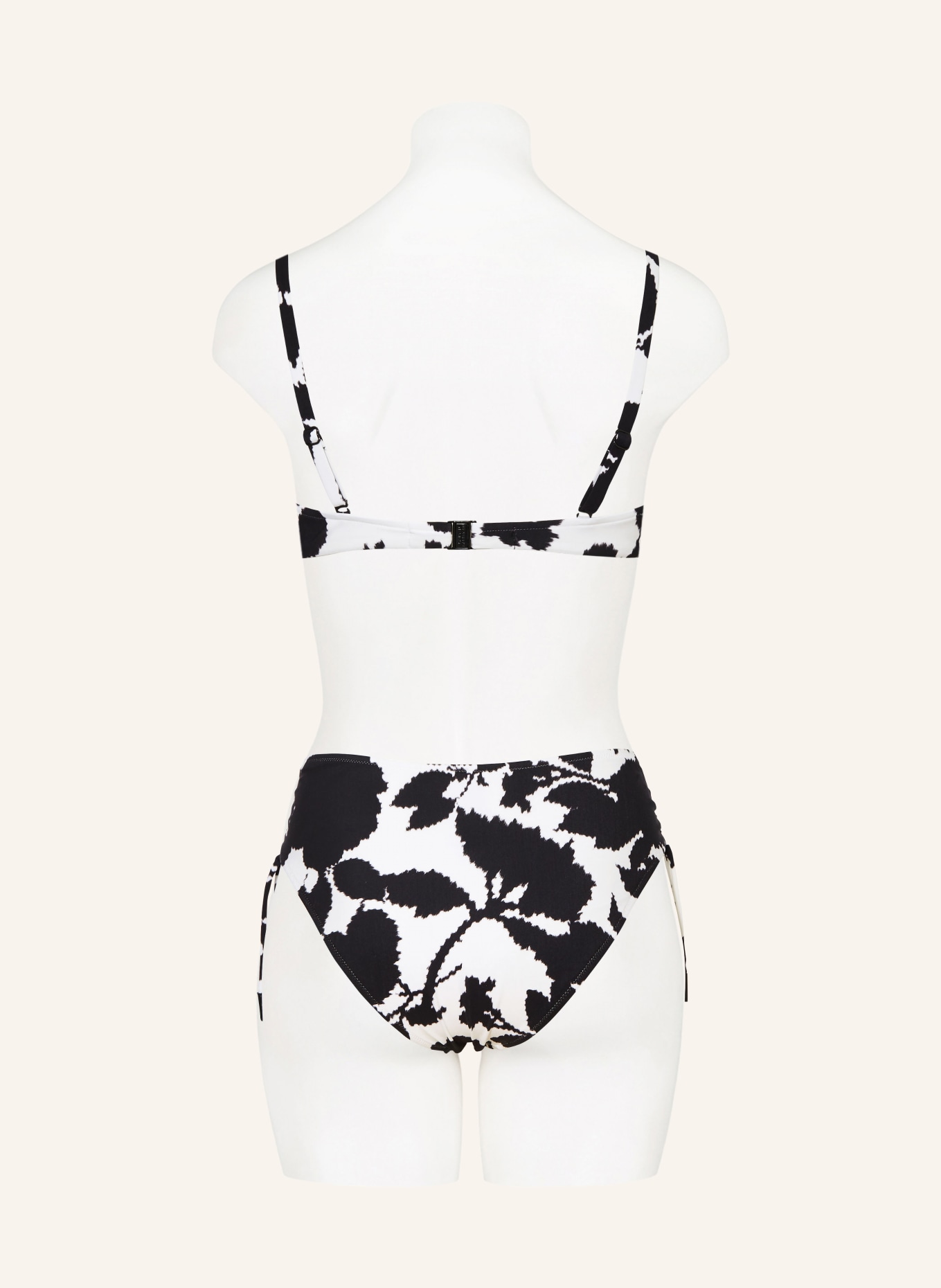 MARYAN MEHLHORN Bikiny s ramínky FLORASCAPE: ČERNÁ / BÍLÁ