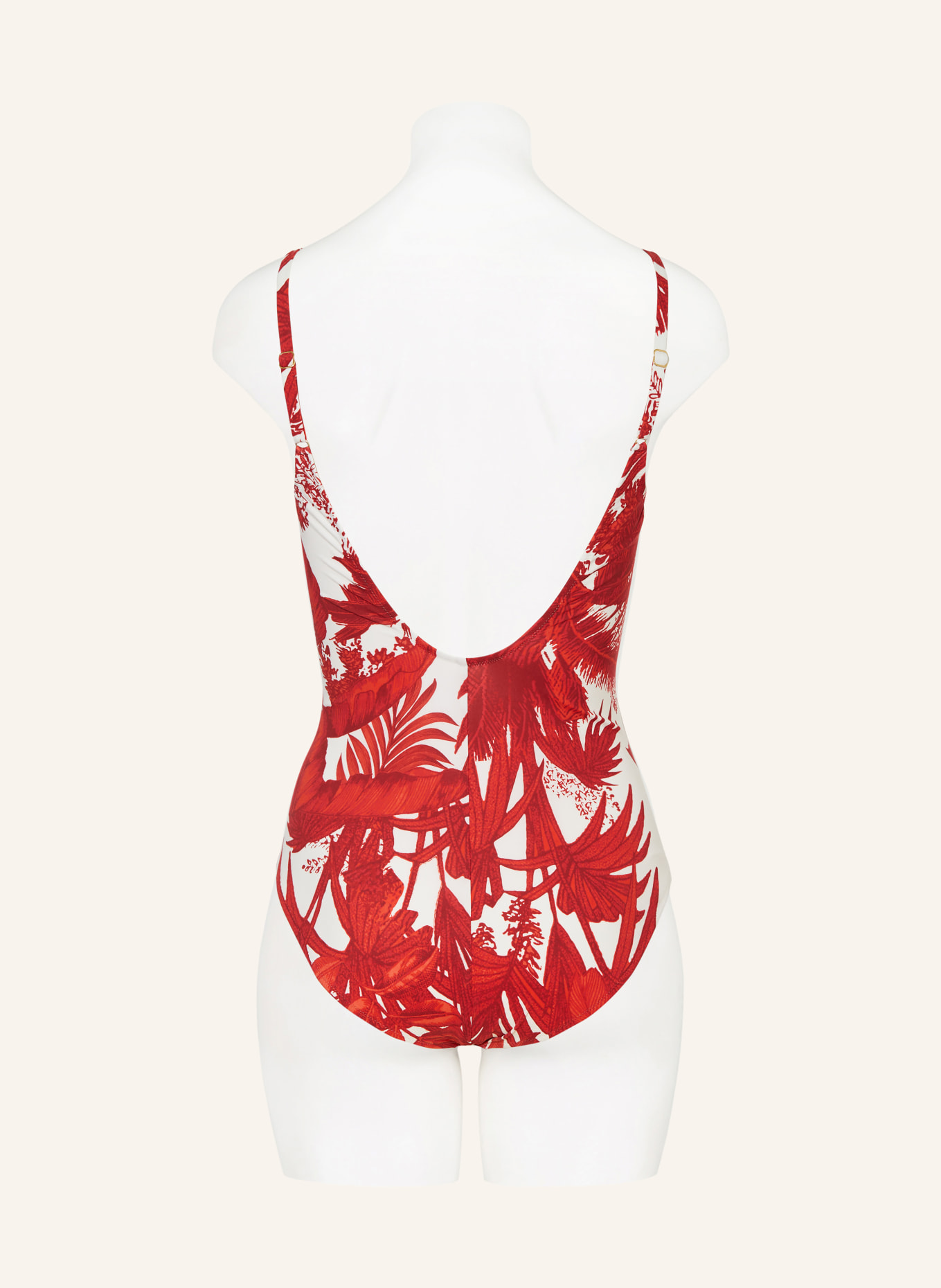 MARYAN MEHLHORN Kostium kąpielowy z fiszbinami PALMARIA: CZERWONY / BIAŁY