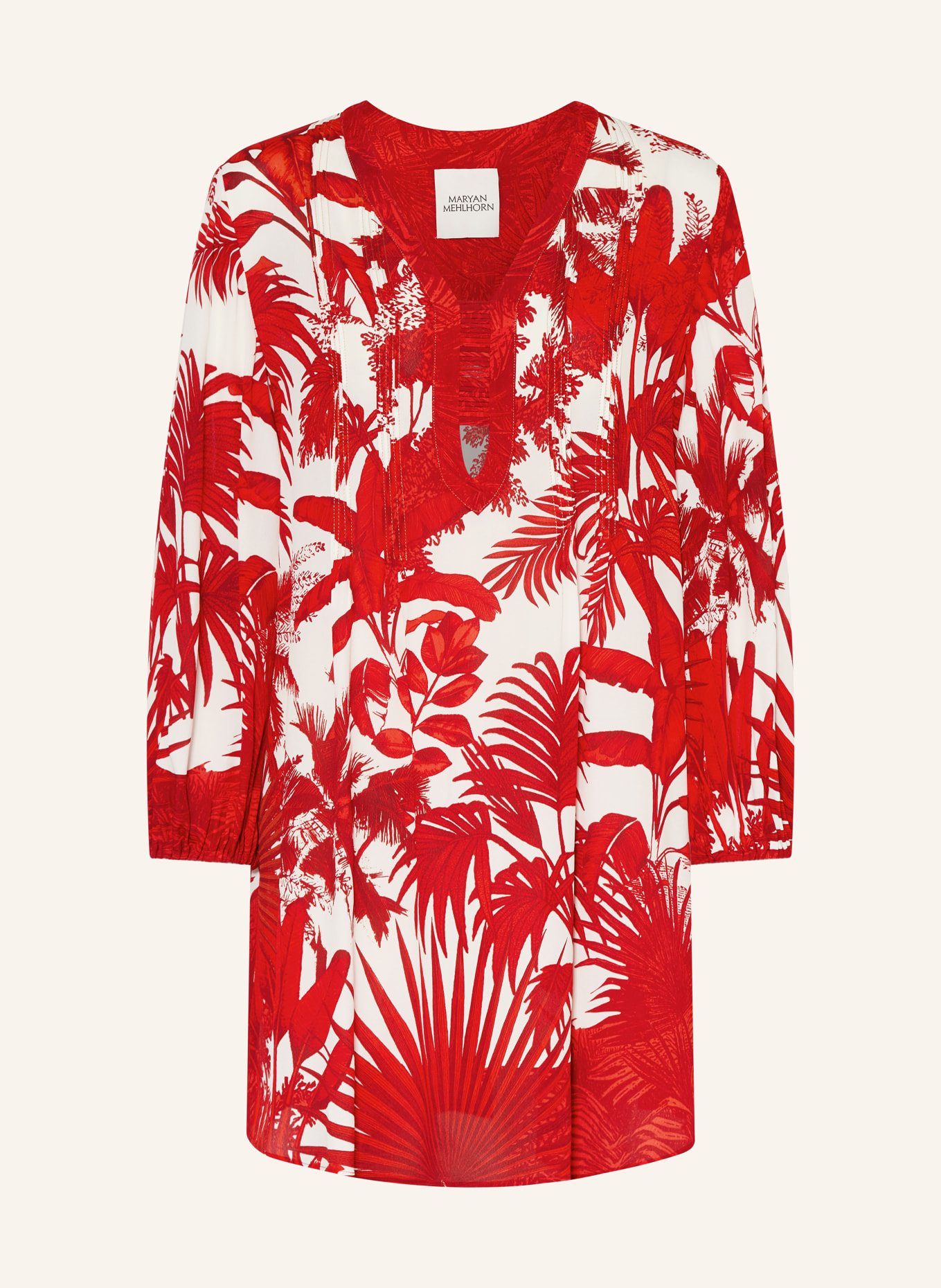MARYAN MEHLHORN Sukienka plażowa PALMARIA: CZERWONY / BIAŁY