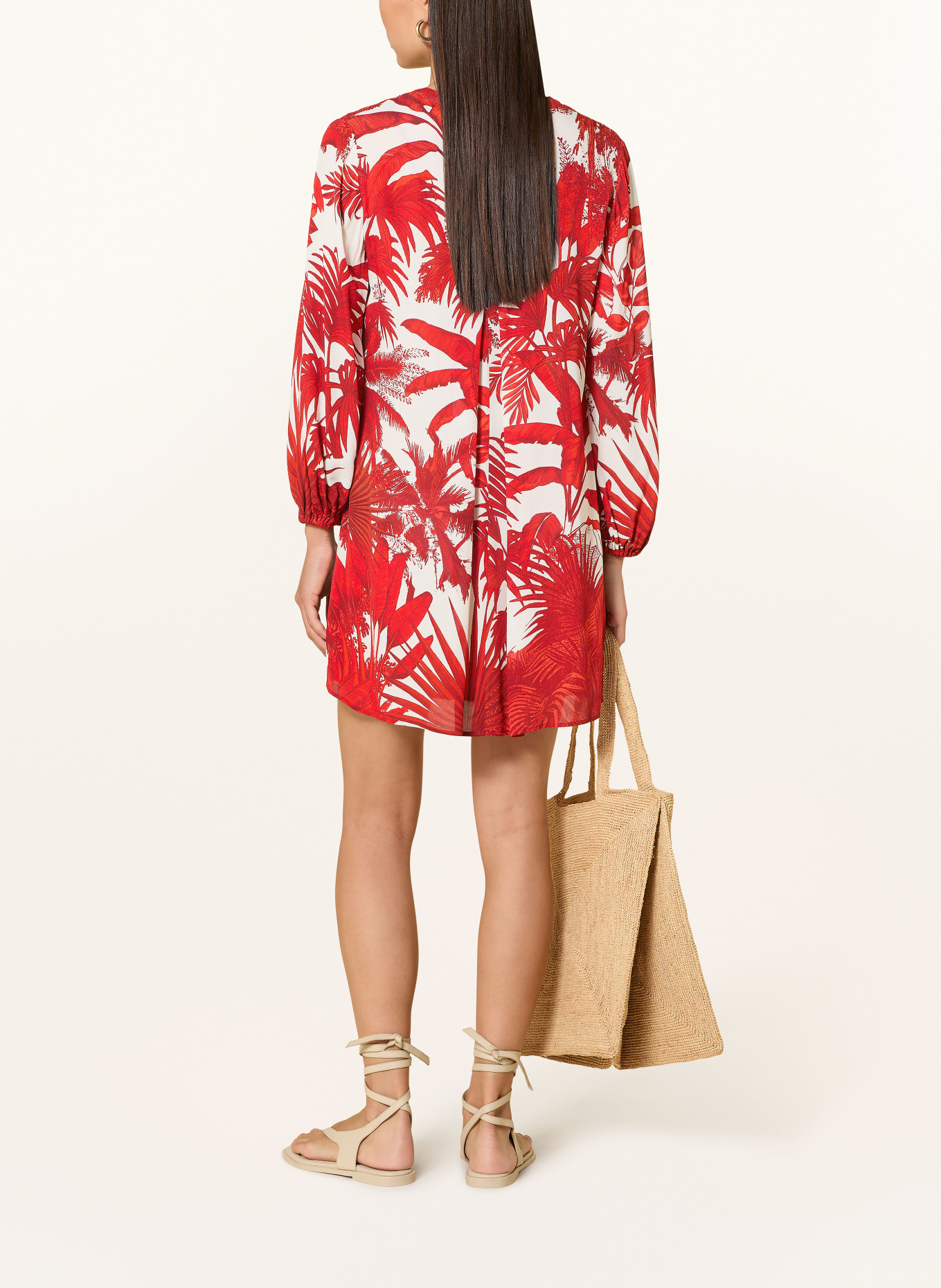 MARYAN MEHLHORN Sukienka plażowa PALMARIA: CZERWONY / BIAŁY
