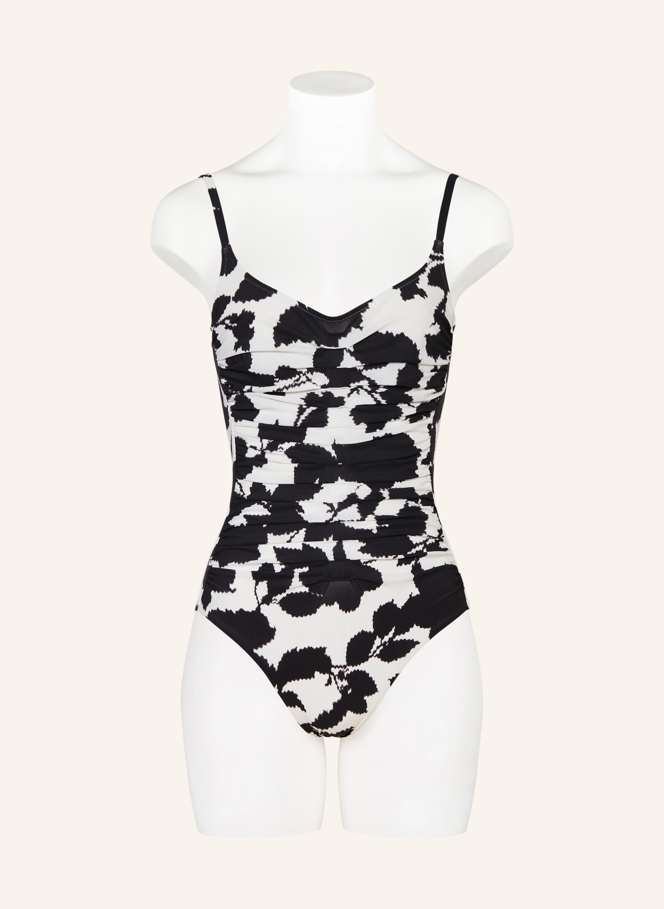 MARYAN MEHLHORN Plavky s ramínky FLORASCAPE: ČERNÁ / BÍLÁ