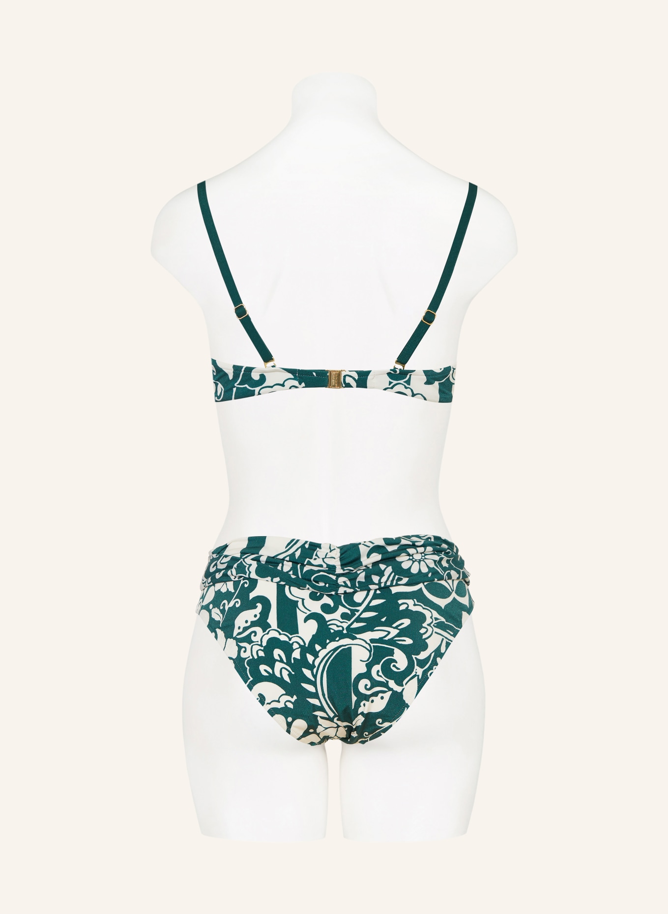 MARYAN MEHLHORN Basic-Bikini-Hose HALCYON: GRÜN / WEISS