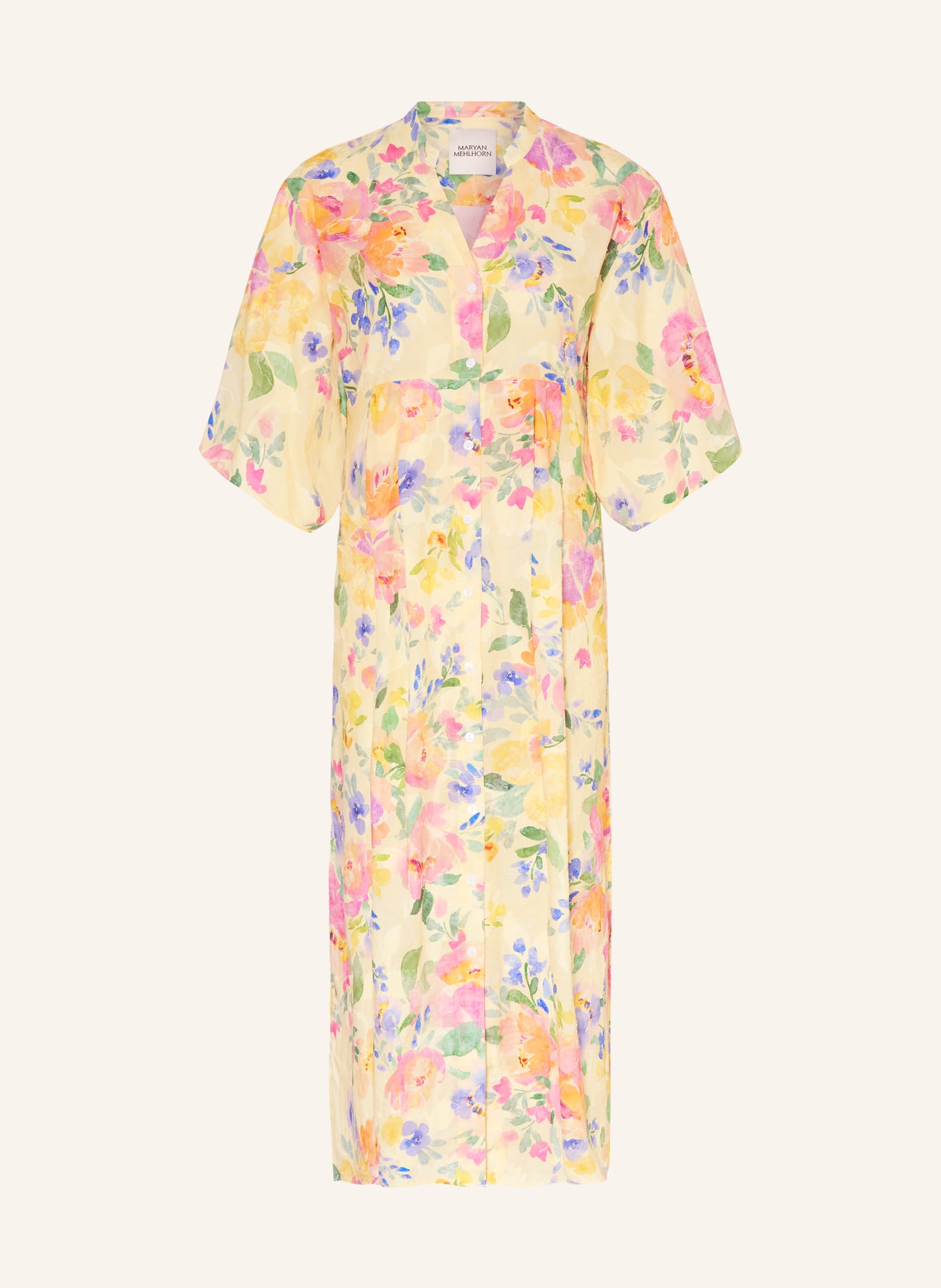 MARYAN MEHLHORN Strandkleid FLORESSENCE: HELLGELB / GRÜN / BLAU