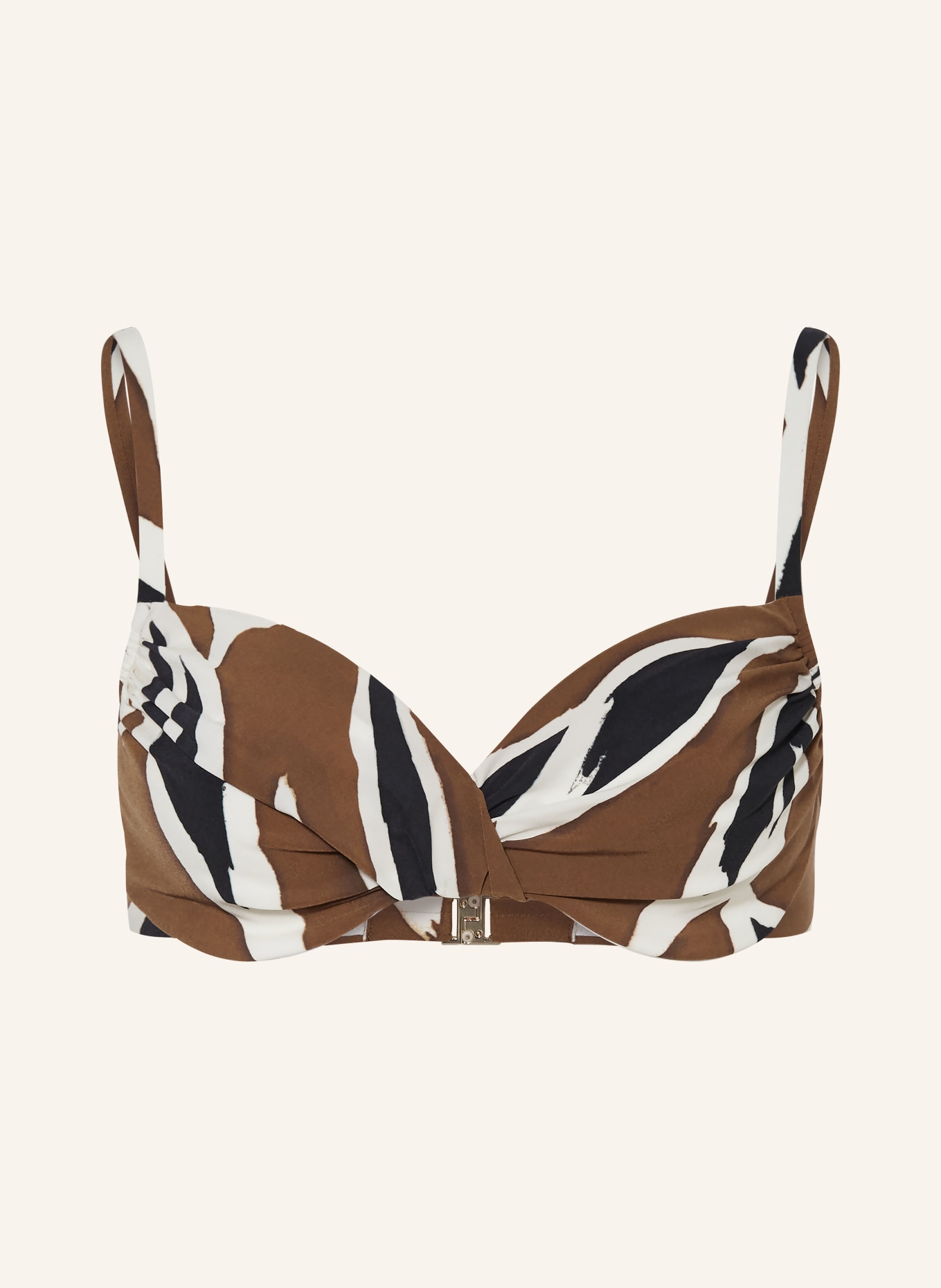 MARYAN MEHLHORN Bügel-Bikini-Top NOMADE: BRAUN / CREME / SCHWARZ