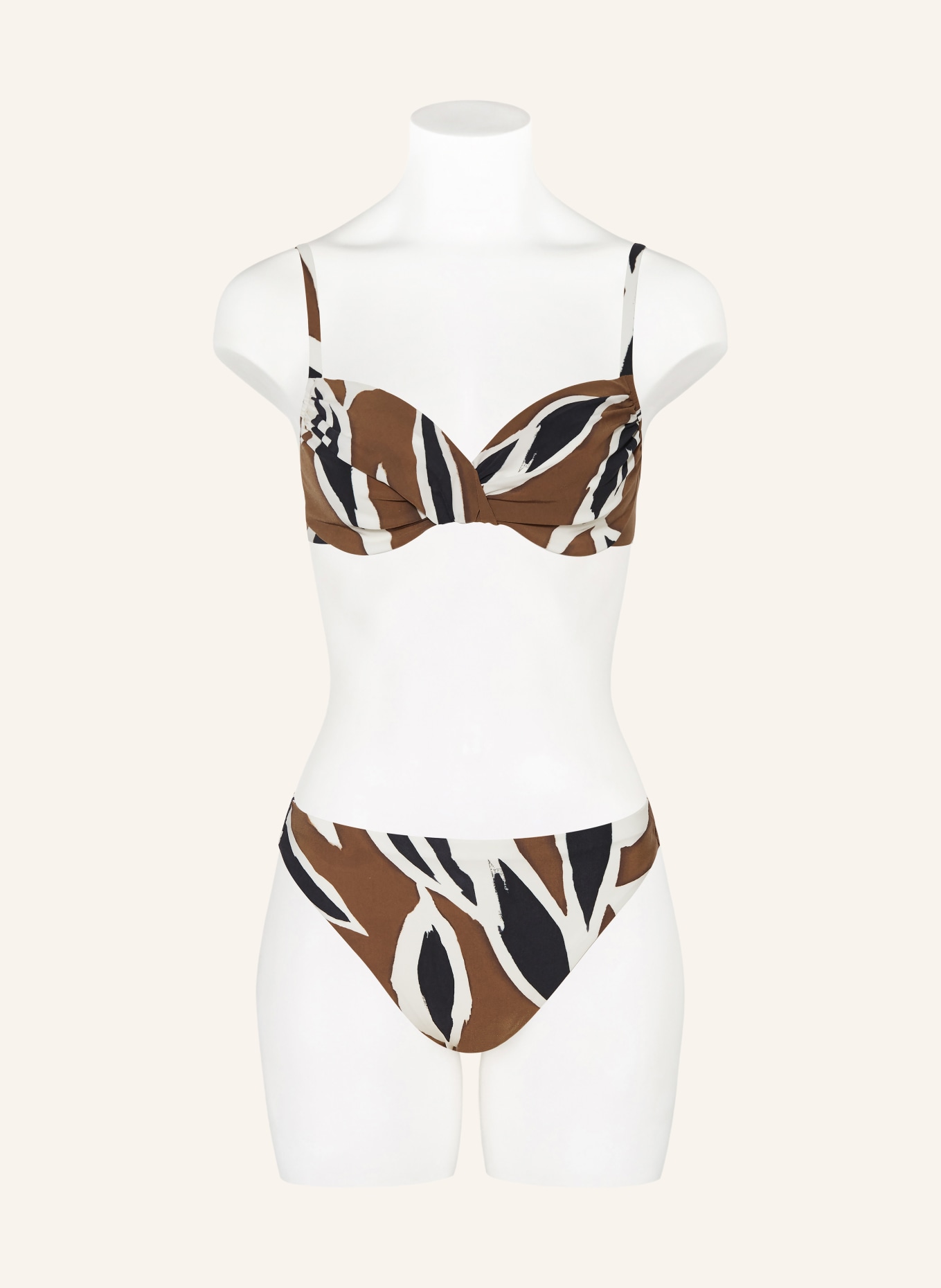 MARYAN MEHLHORN Bügel-Bikini-Top NOMADE: BRAUN / CREME / SCHWARZ