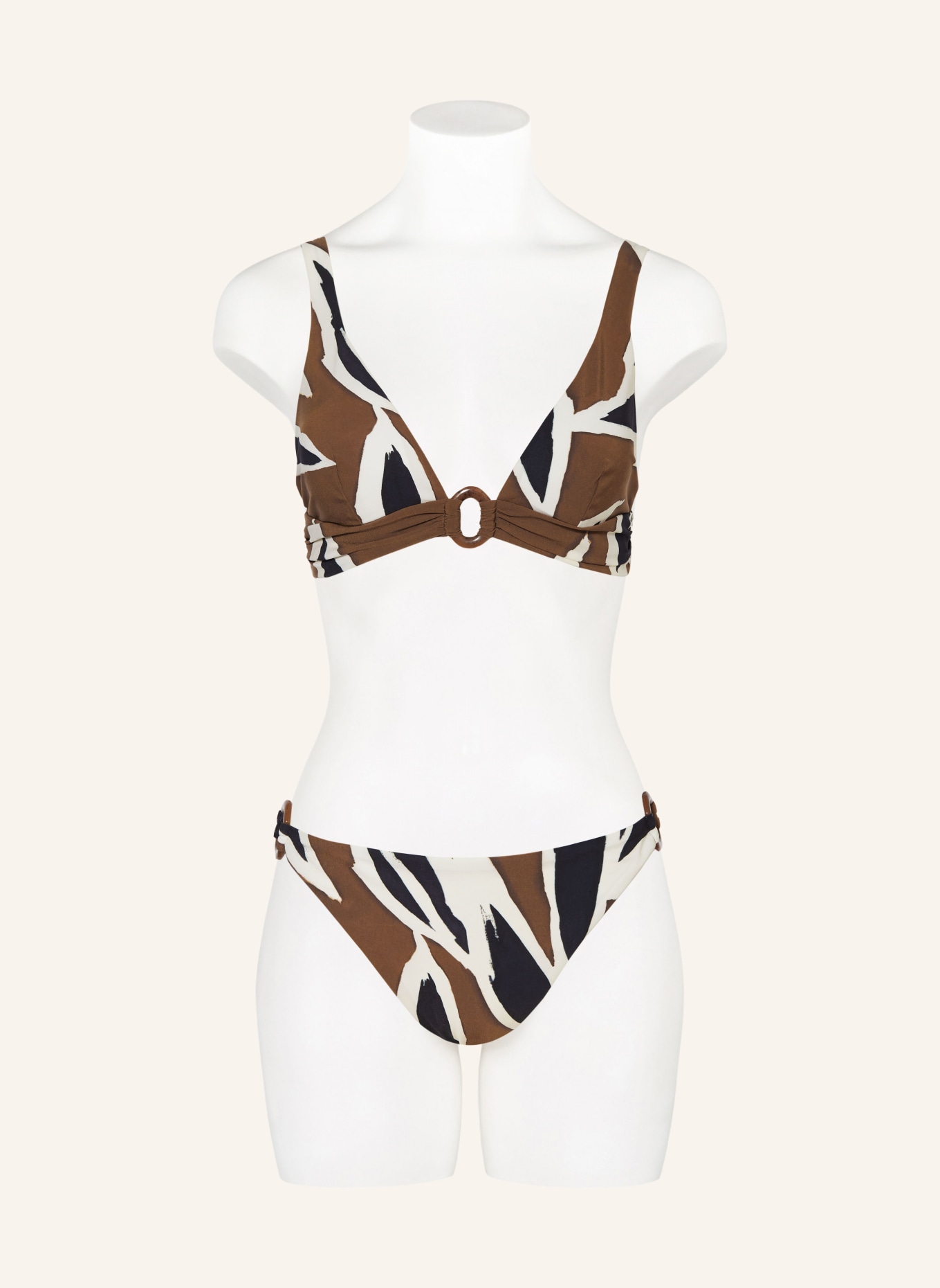 MARYAN MEHLHORN Bralette-bikinitop NOMADE: BRUIN / CRÈME / ZWART