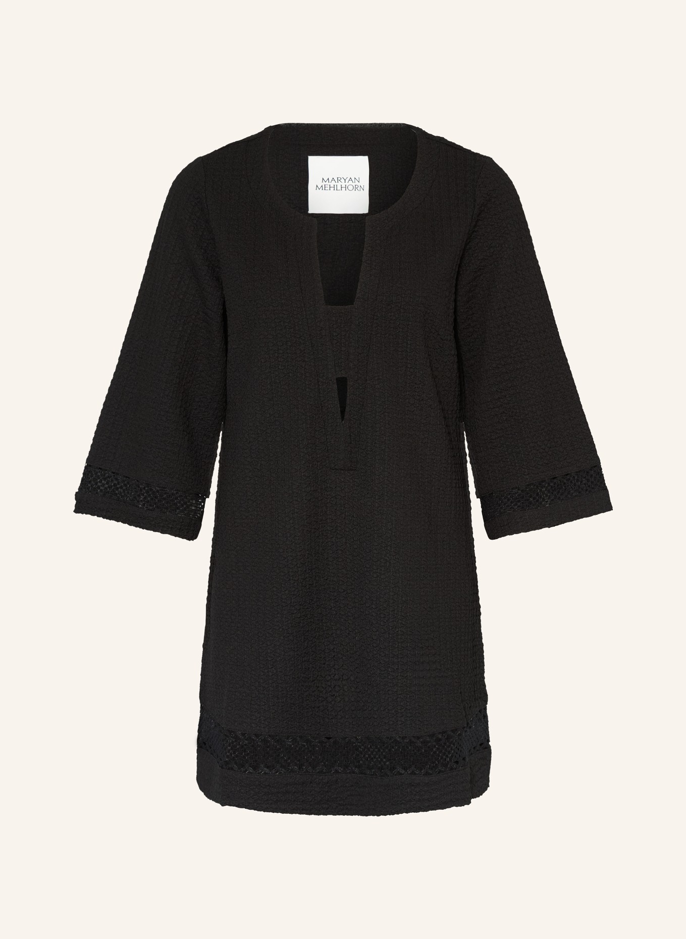 MARYAN MEHLHORN Strandkleid mit 3/4-Arm: SCHWARZ
