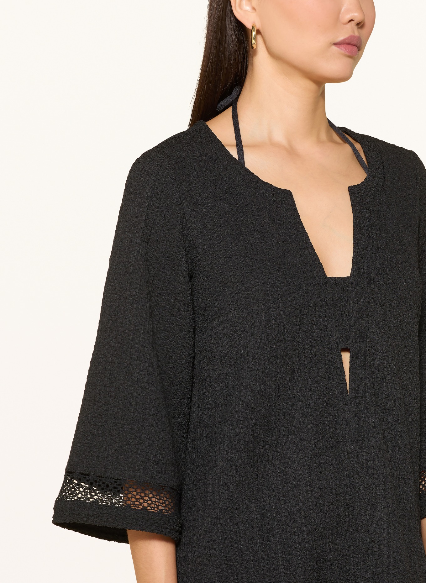 MARYAN MEHLHORN Strandkleid mit 3/4-Arm: SCHWARZ