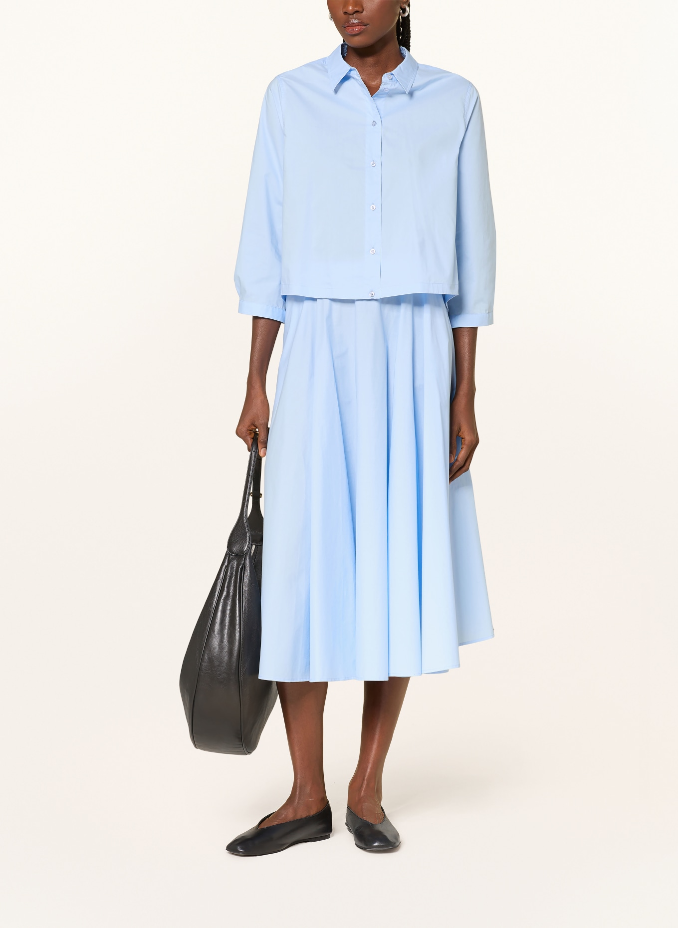 lilienfels Shirt blouse with 3/4 sleeves: LIGHT BLUE