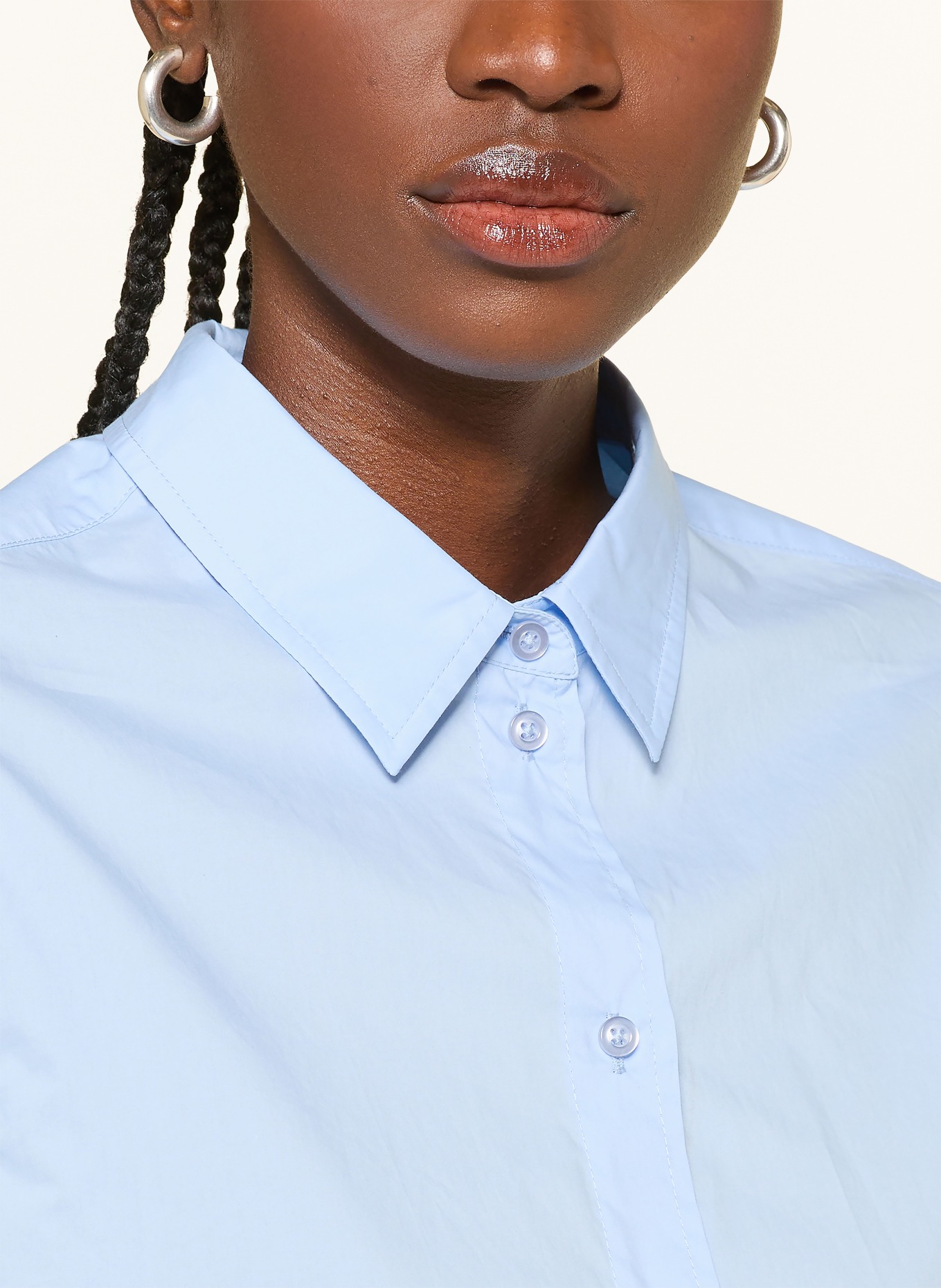 lilienfels Shirt blouse with 3/4 sleeves: LIGHT BLUE