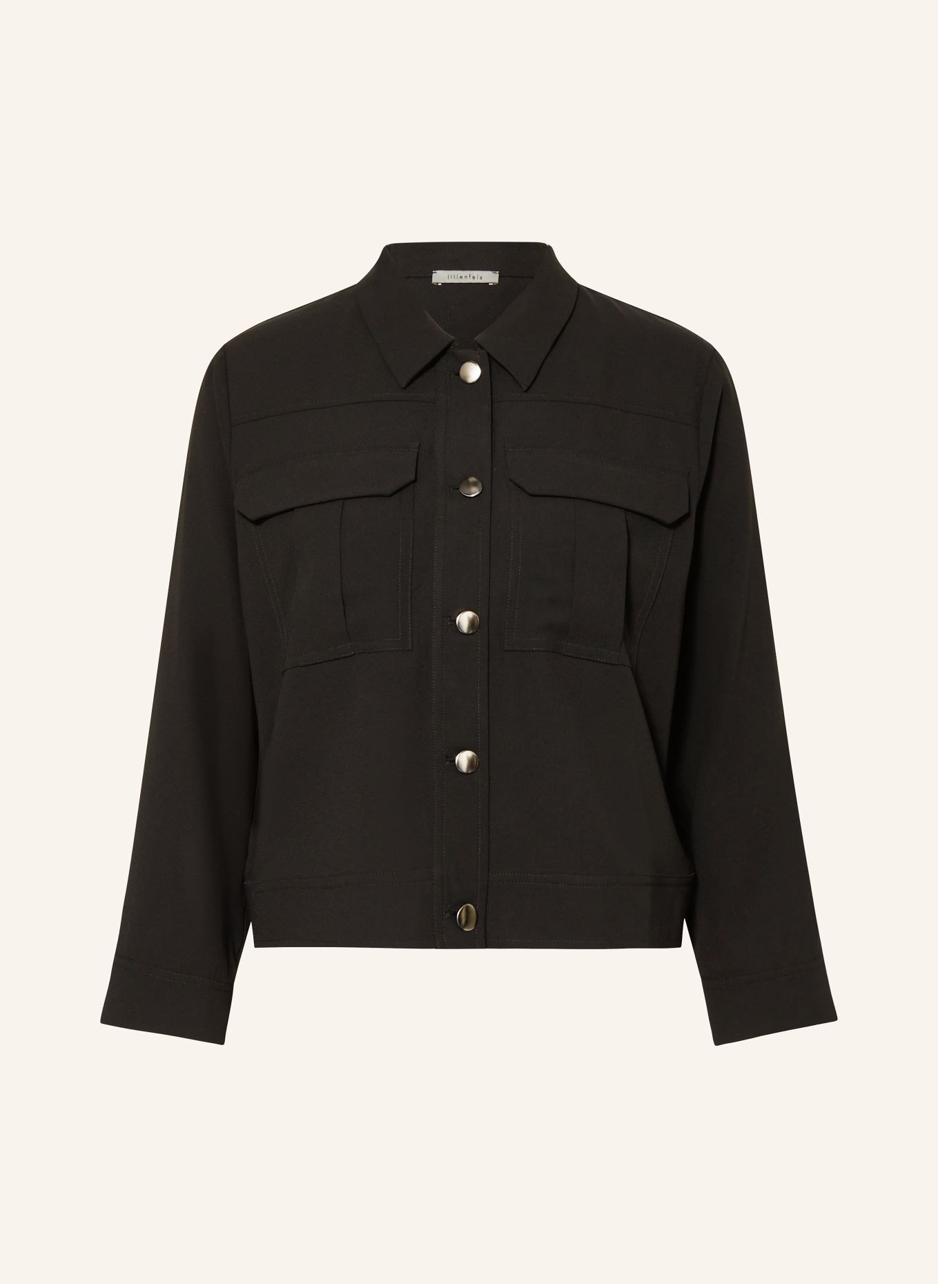 lilienfels Hemdbluse mit 3/4-Arm: SCHWARZ