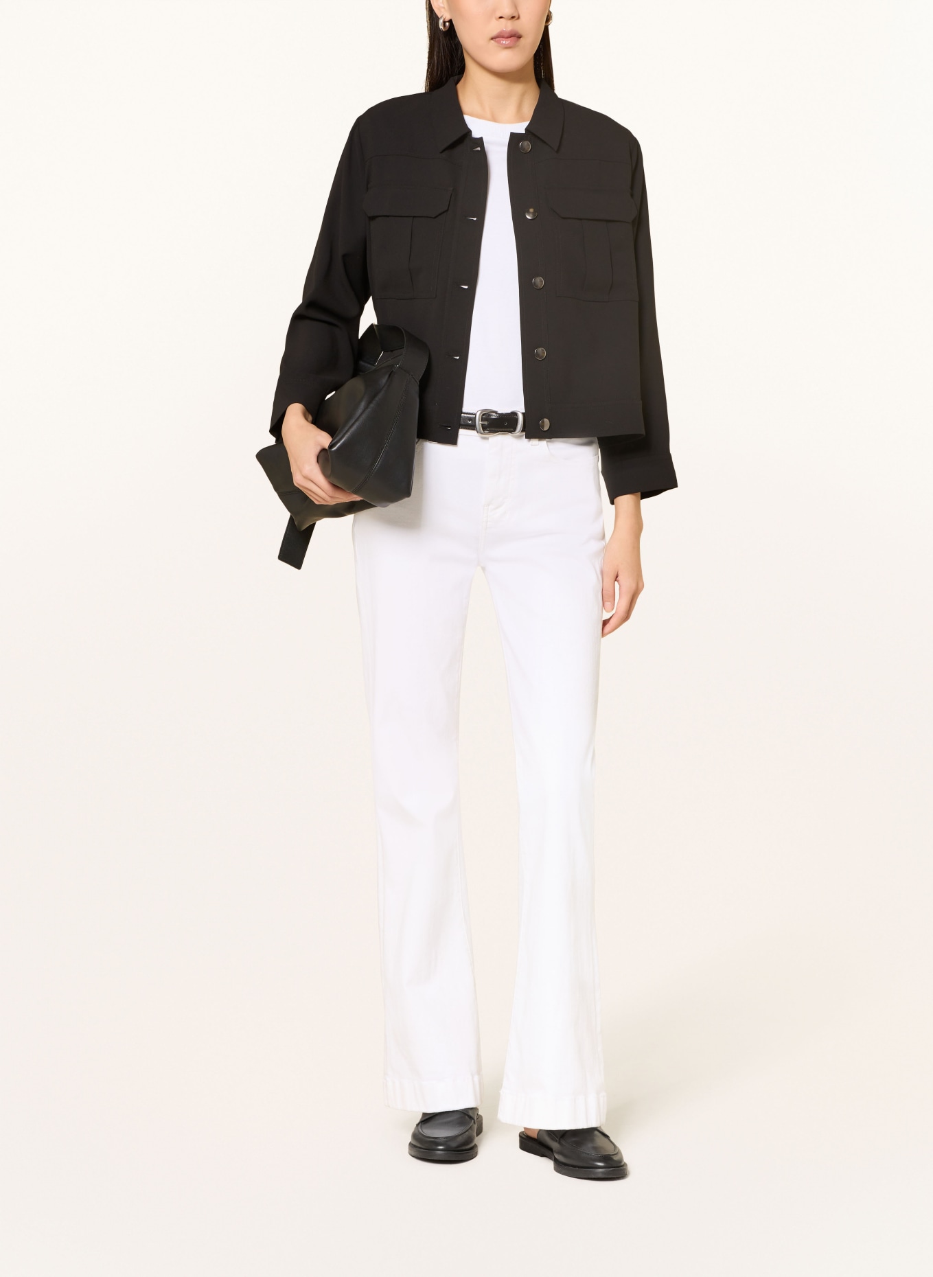 lilienfels Hemdbluse mit 3/4-Arm: SCHWARZ