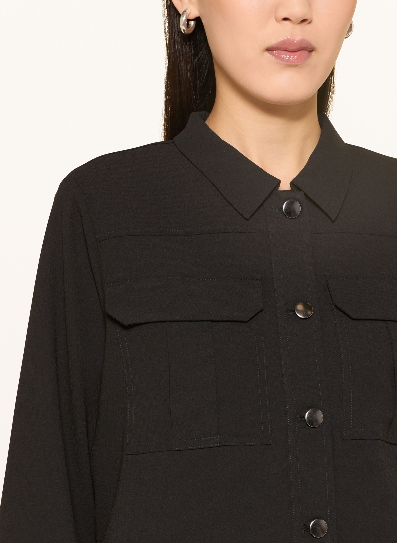 lilienfels Hemdbluse mit 3/4-Arm: SCHWARZ