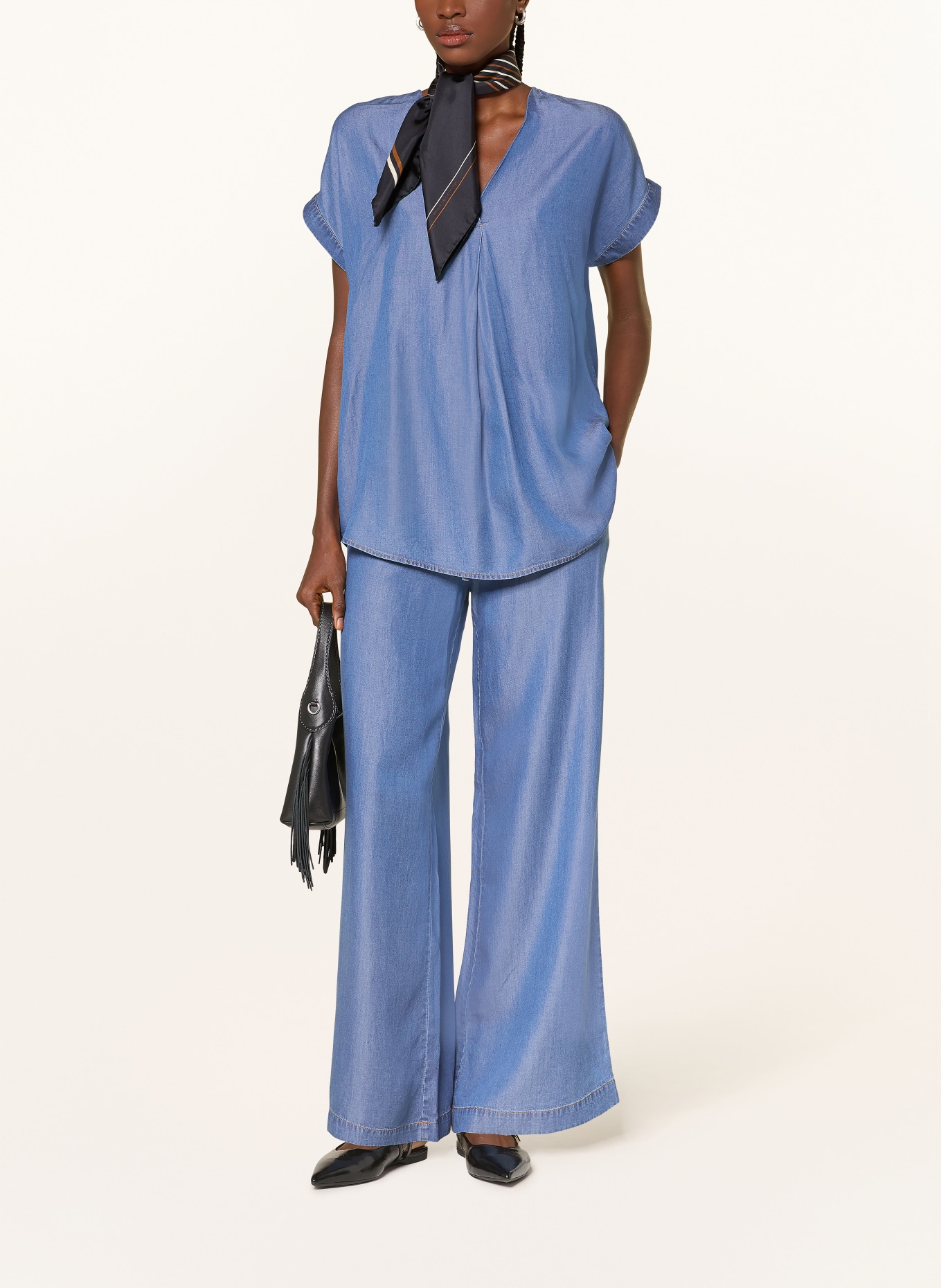 lilienfels Blouse shirt in denim look: BLUE