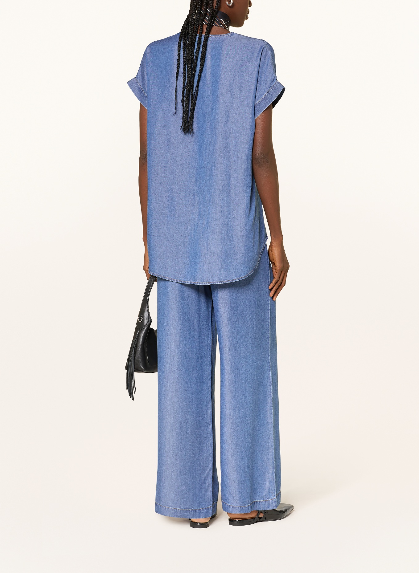 lilienfels Blouse shirt in denim look: BLUE