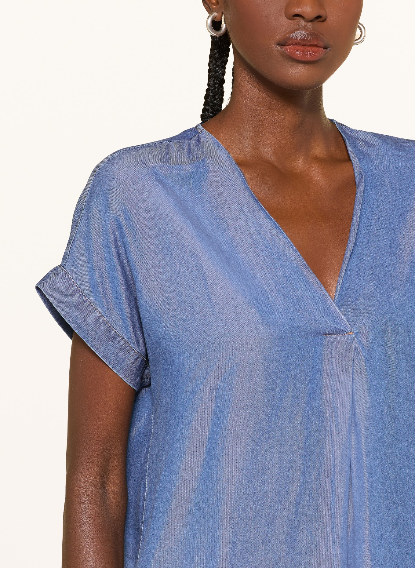 lilienfels Blouse shirt in denim look: BLUE