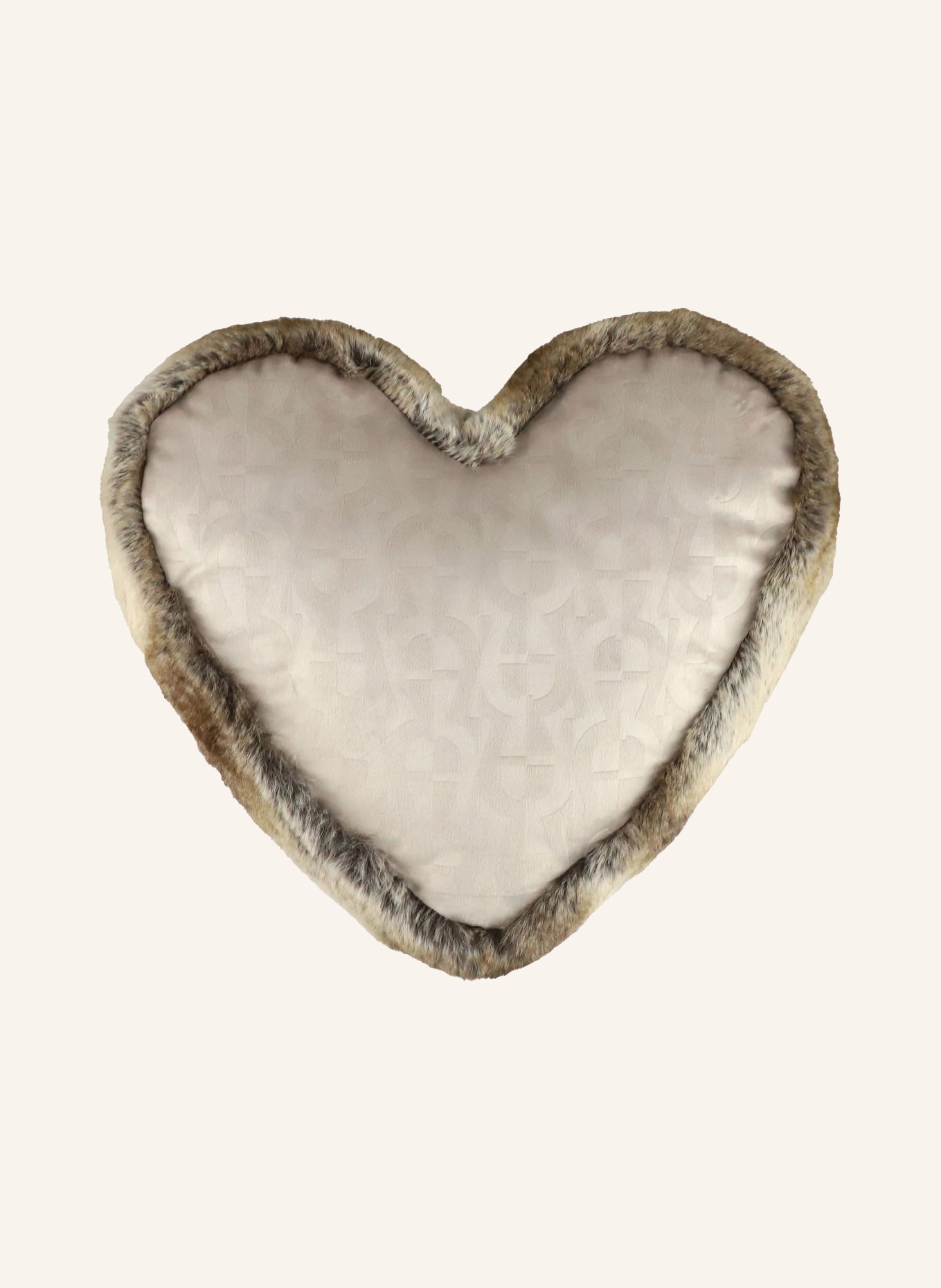 AIGNER Dekokissen A SWEATHEART aus Kunstfell: HELLGRAU / DUNKELBRAUN / BRAUN