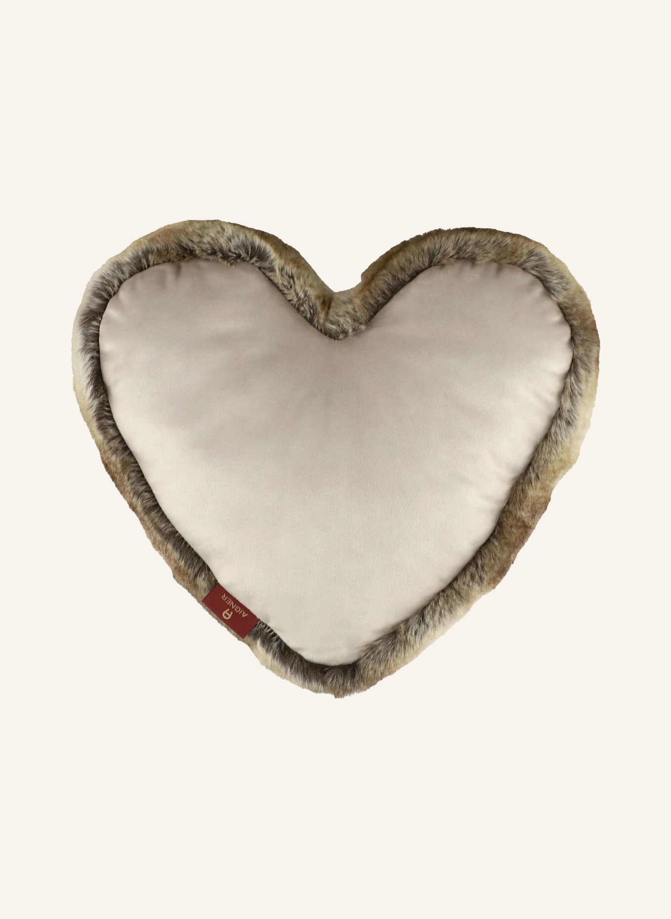 AIGNER Dekokissen A SWEATHEART aus Kunstfell: HELLGRAU / DUNKELBRAUN / BRAUN