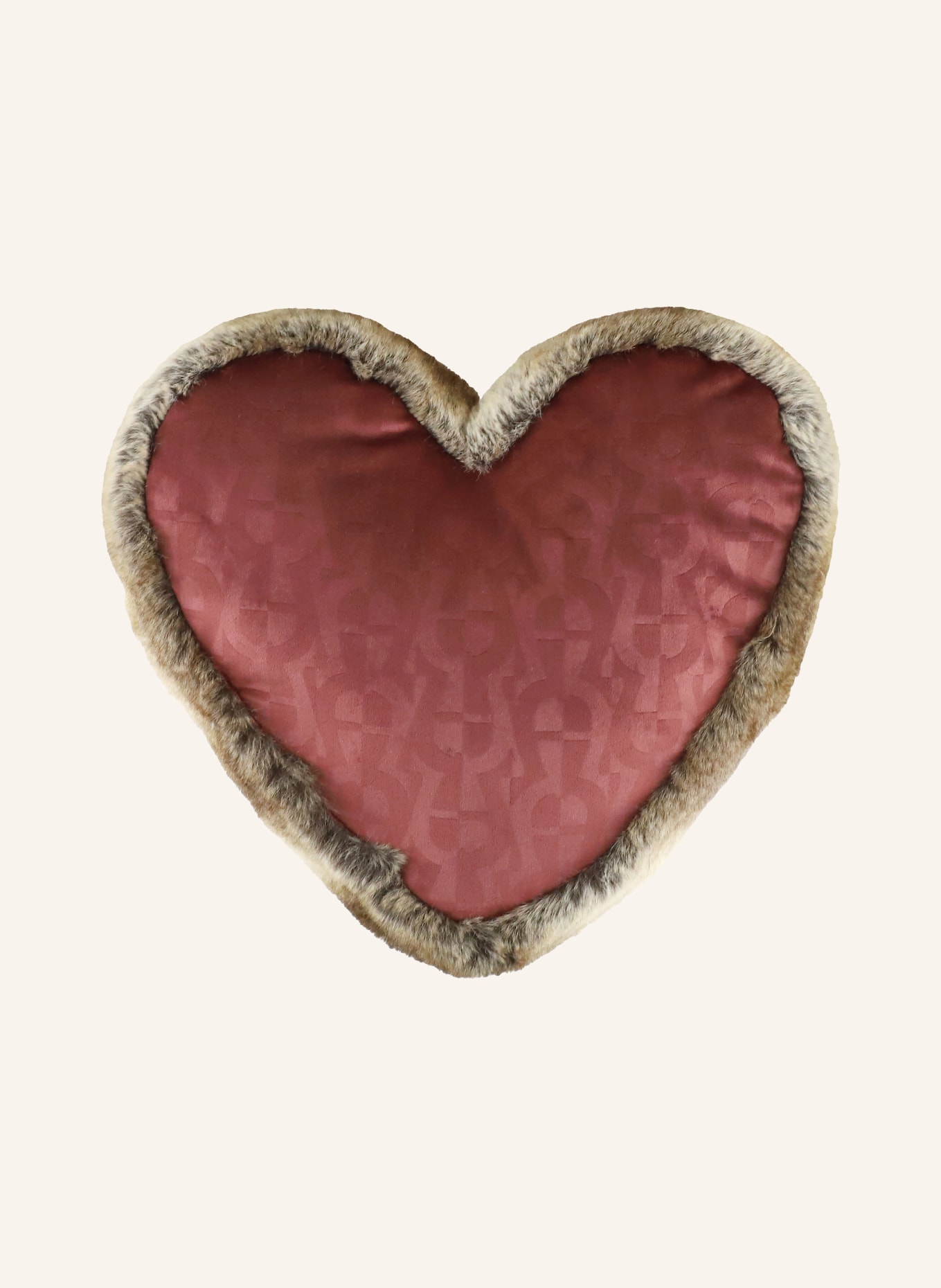 AIGNER Dekokissen A SWEATHEART aus Kunstfell: DUNKELROT / BRAUN