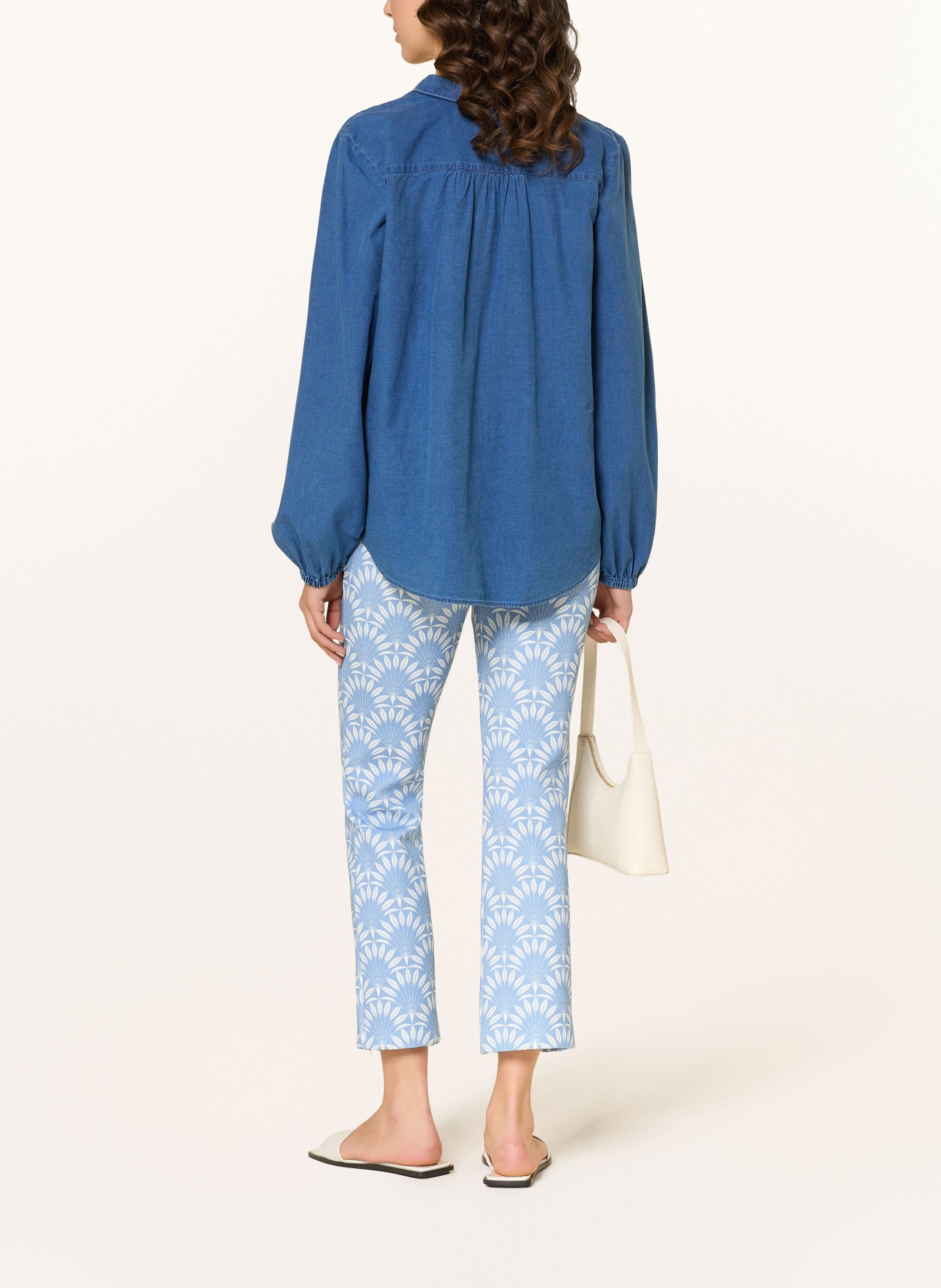 SEDUCTIVE 7/8-Hose CINDY aus Jersey: HELLBLAU / WEISS