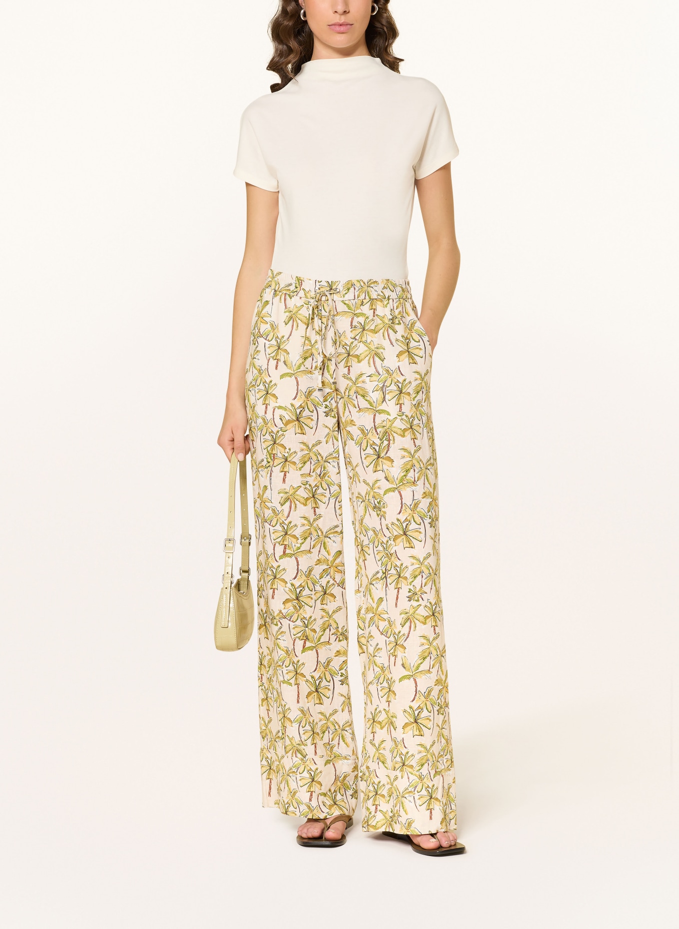 SEDUCTIVE Kalhoty VIOLETTA s lnem: KRÉMOVÁ / HNĚDÁ / ZELENÁ