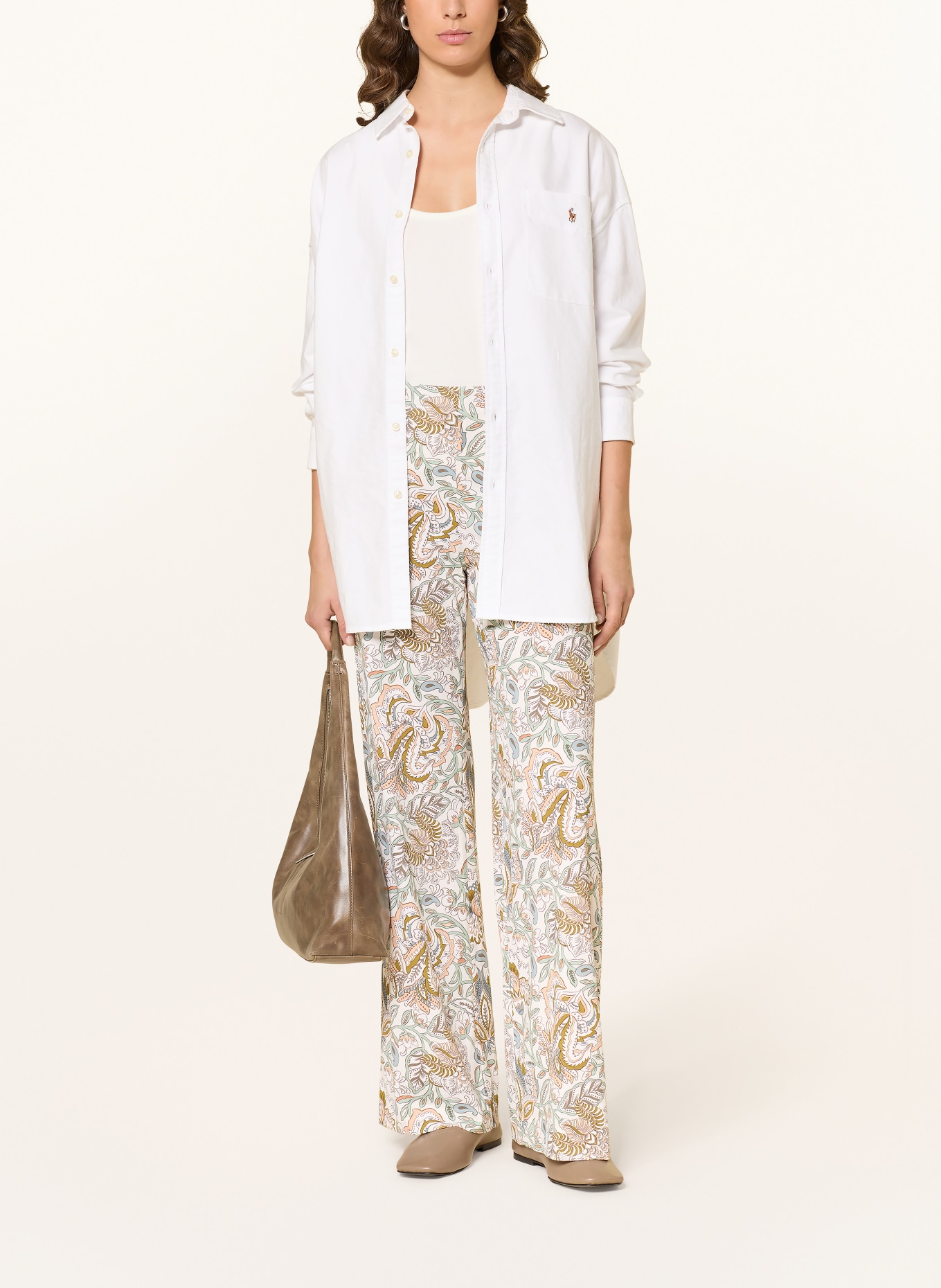 SEDUCTIVE Marlenehose KIMBERLY aus Jersey: ECRU / HELLORANGE / HELLBLAU