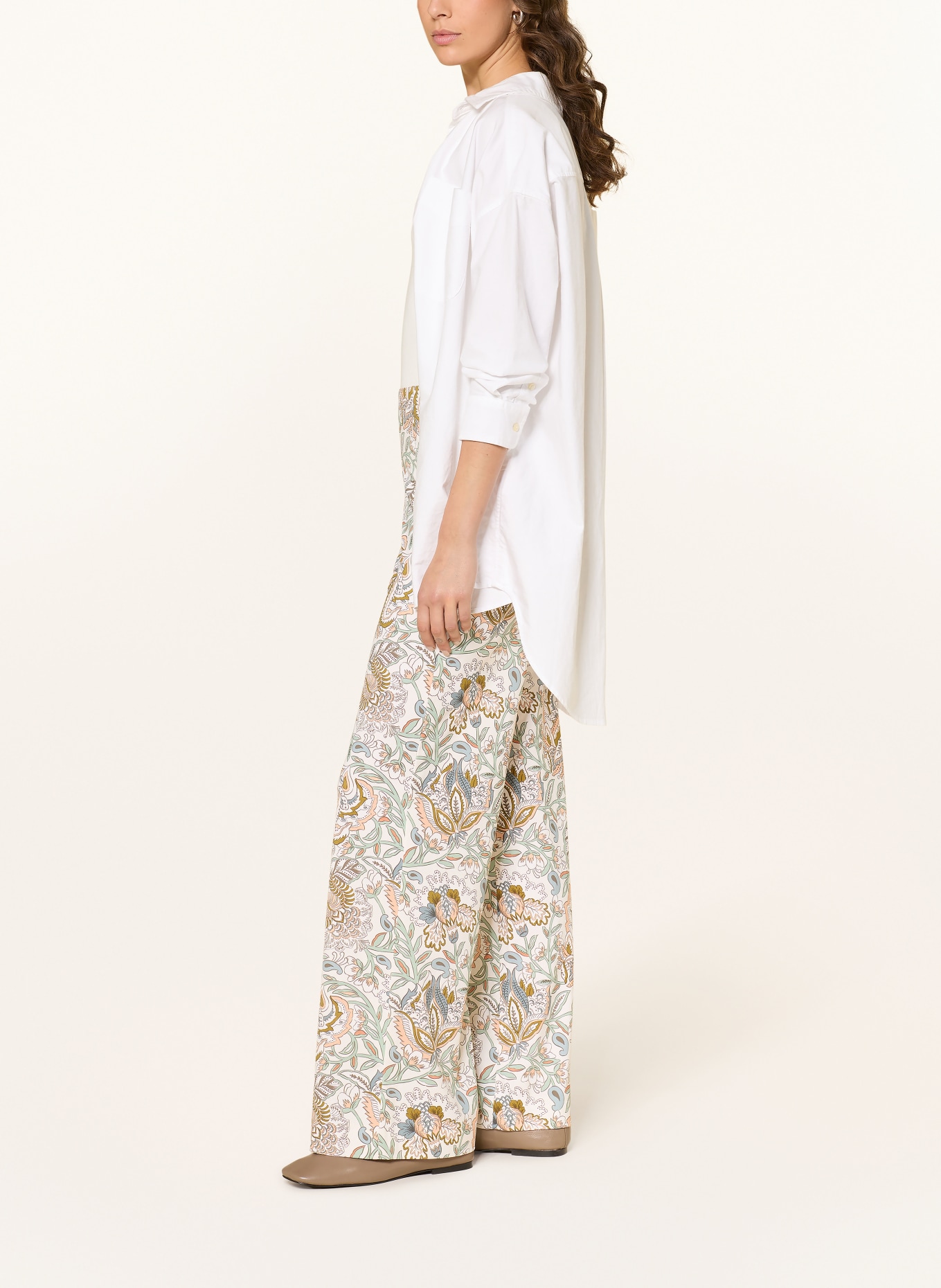 SEDUCTIVE Marlenehose KIMBERLY aus Jersey: ECRU / HELLORANGE / HELLBLAU