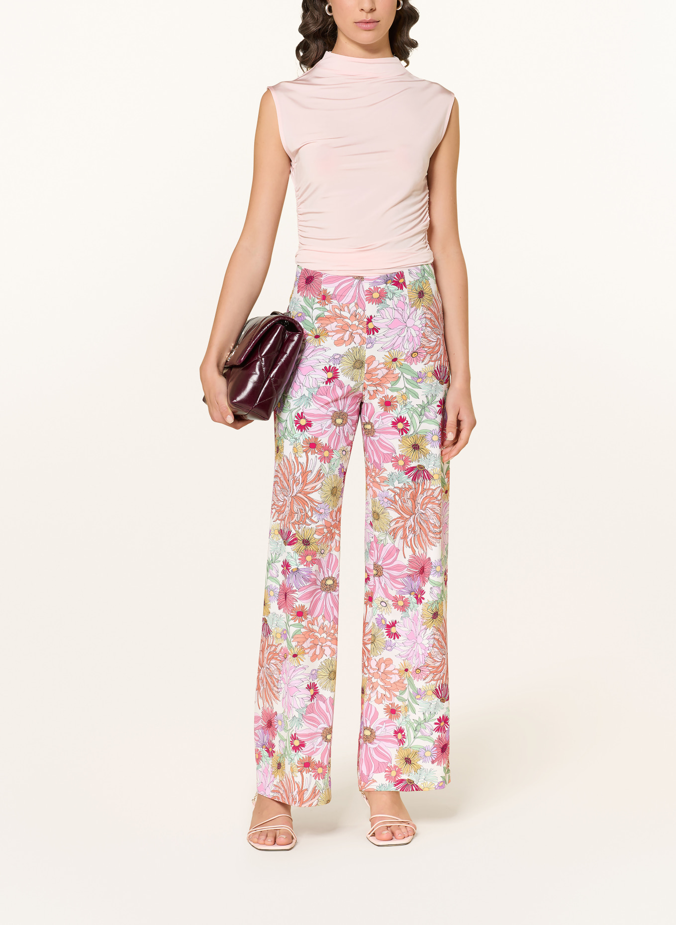 SEDUCTIVE Marlenehose KIMBERLY aus Jersey: ROSA / ECRU / ORANGE