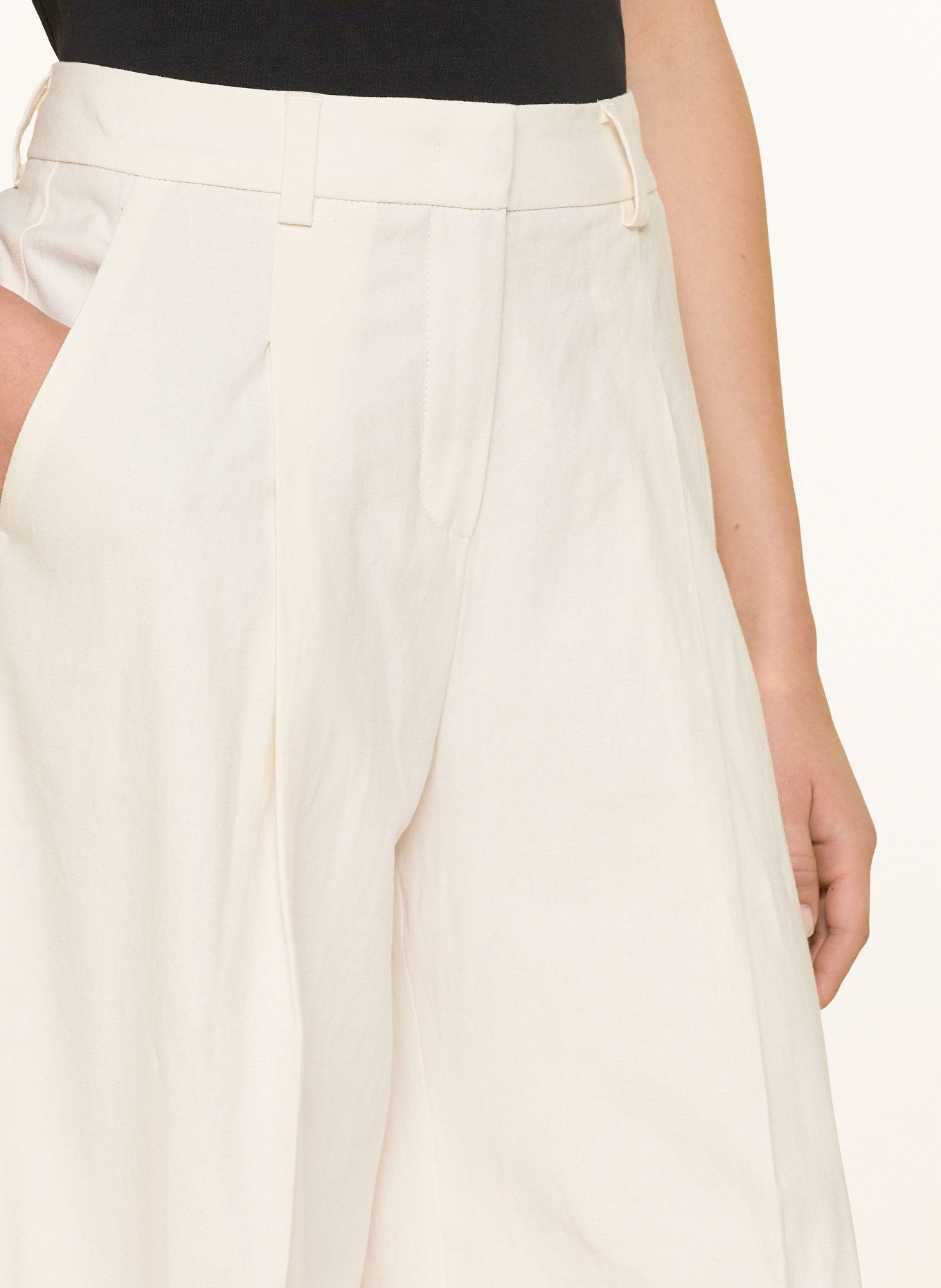 SEDUCTIVE Marlenehose CHRISSY mit Leinen: ECRU